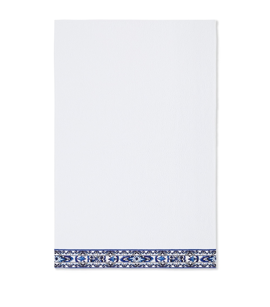 Set of 5 Cotton Majolica Bath Towels UB014 BLU MEDIT F DO Image 4