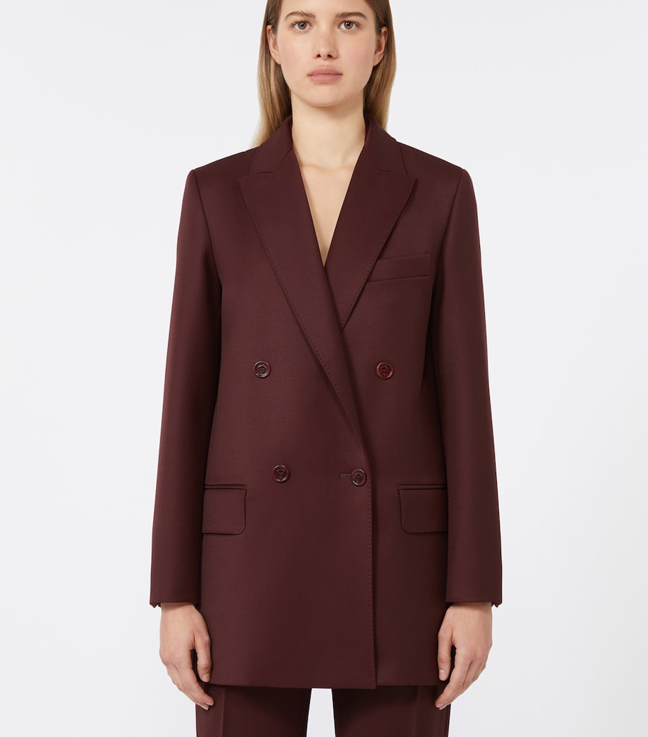 Wool Double-Breasted Blazer CHERRY Image 2