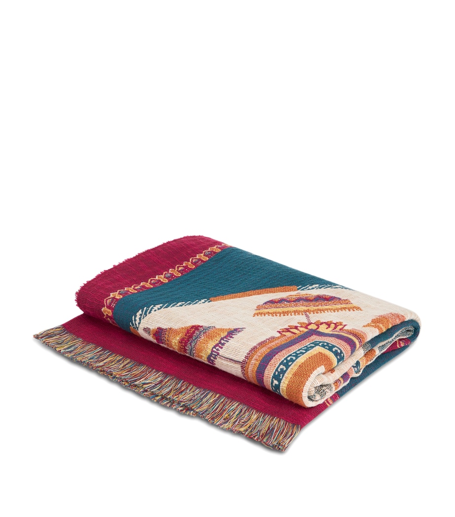 Etro Cotton Mandala Shanti Throw (140cm x 180cm) Petroleum Blue Image 2