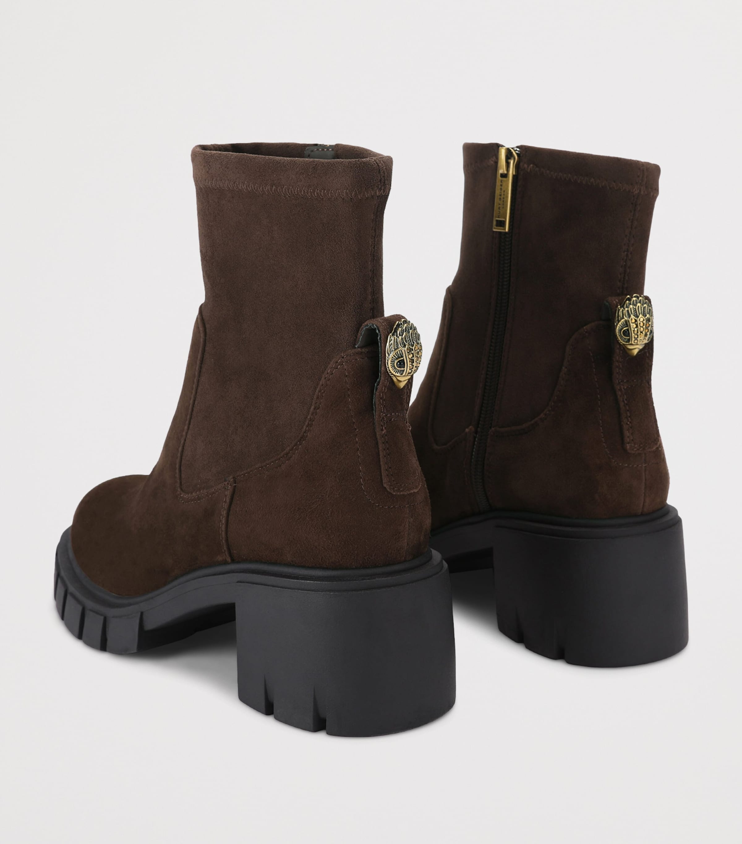 Kurt Geiger London Suede Clarence Ankle Boots 60 Dark Brown Image 3