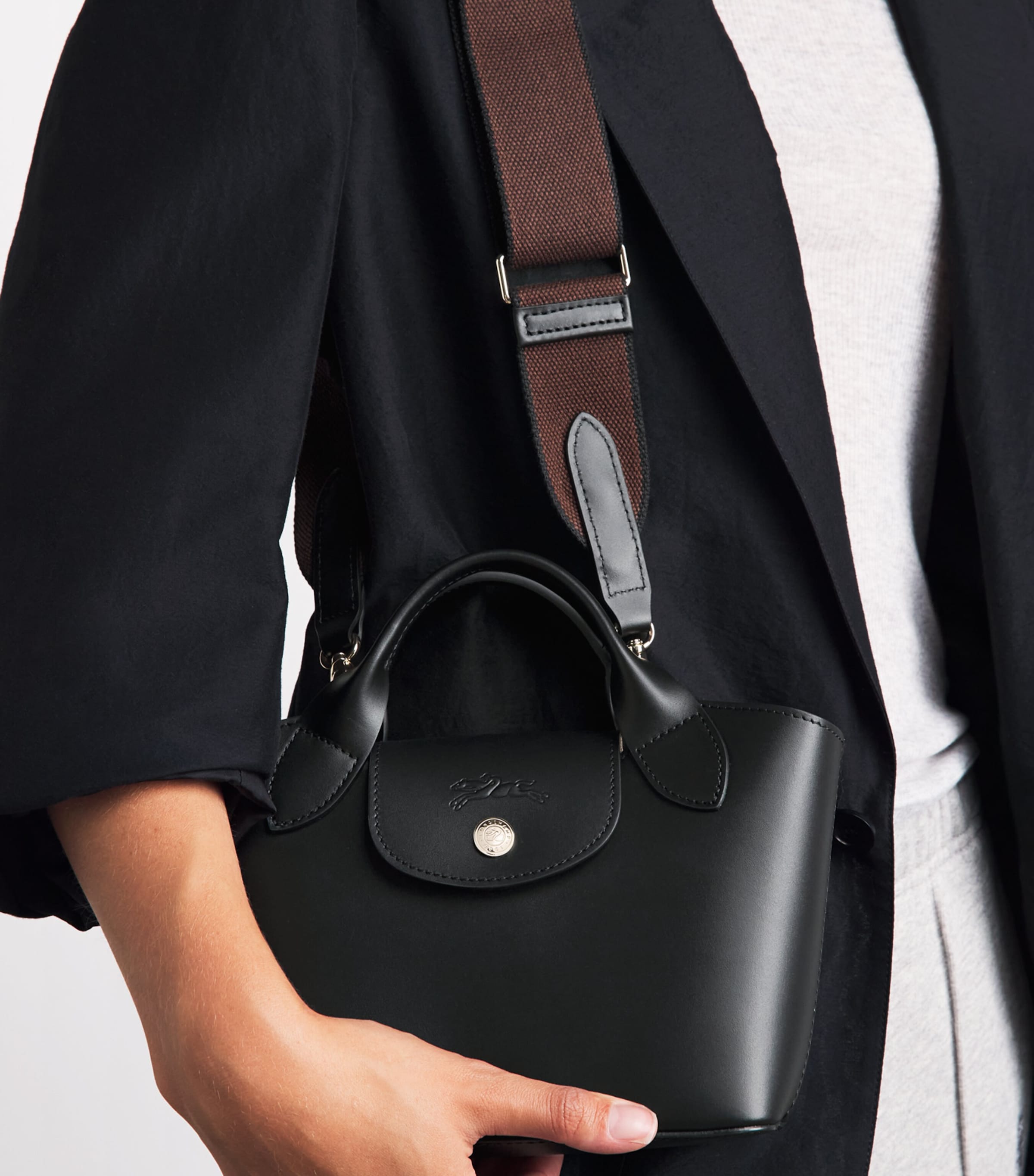 Longchamp Extra-Small Leather Épure Tote Bag Noir Image 4
