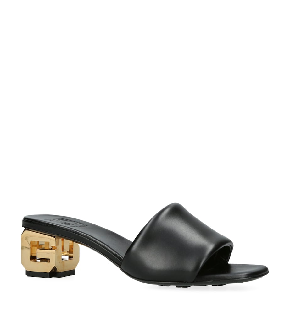 Leather G Cube Mules 45 BLACK Image 3