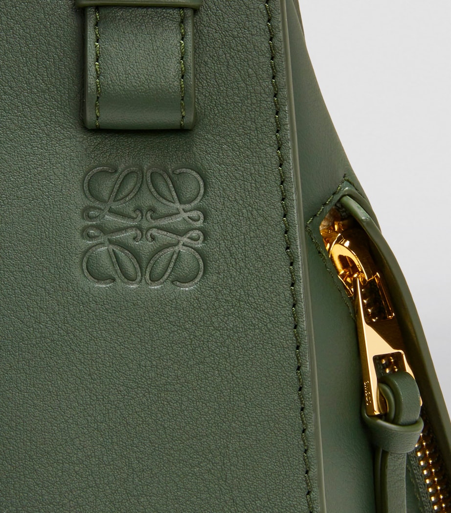 Leather Hammock Top-Handle Bag BOTTLE GREEN Image 11