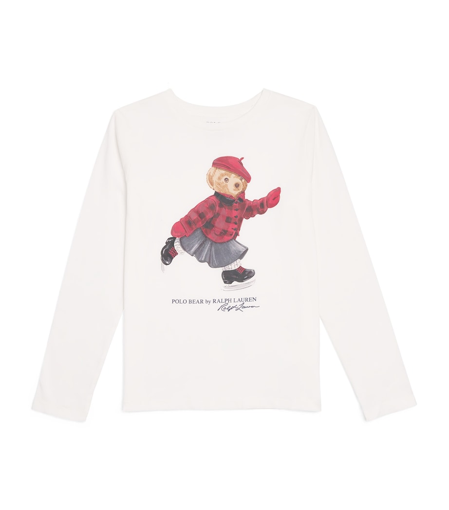 Long-Sleeve Skating Polo Bear T-Shirt (6-14 Years) CREAM Image 1