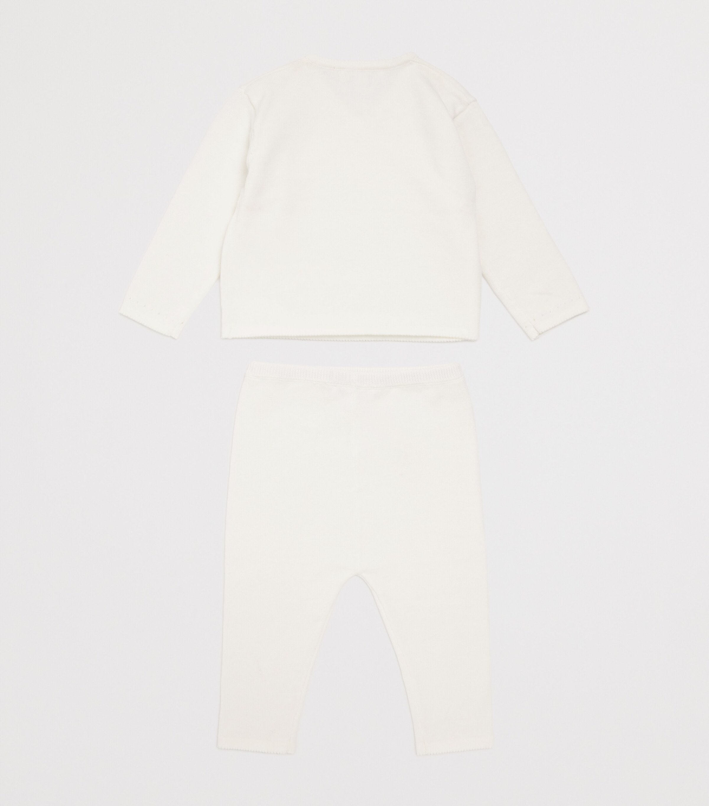 Cotton Wrap Cardigan and Leggings Set (1-24 Months) 13NACRE Image 2