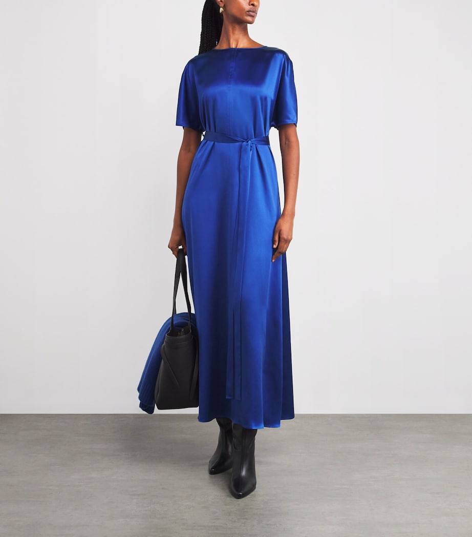 Silk Belted Daviel Maxi Dress COBALT Image 2