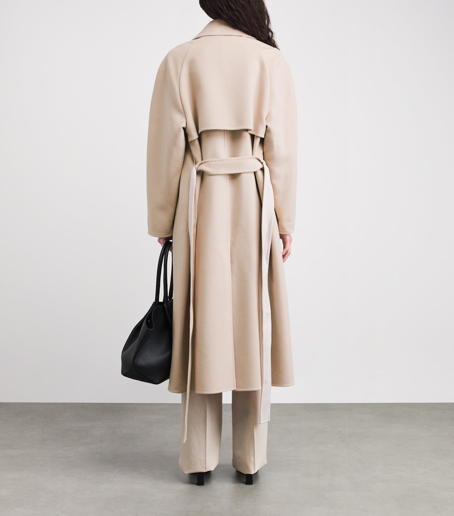 Fabiana Filippi Womens Virgin Wool Trench Coat Kasha Image 5