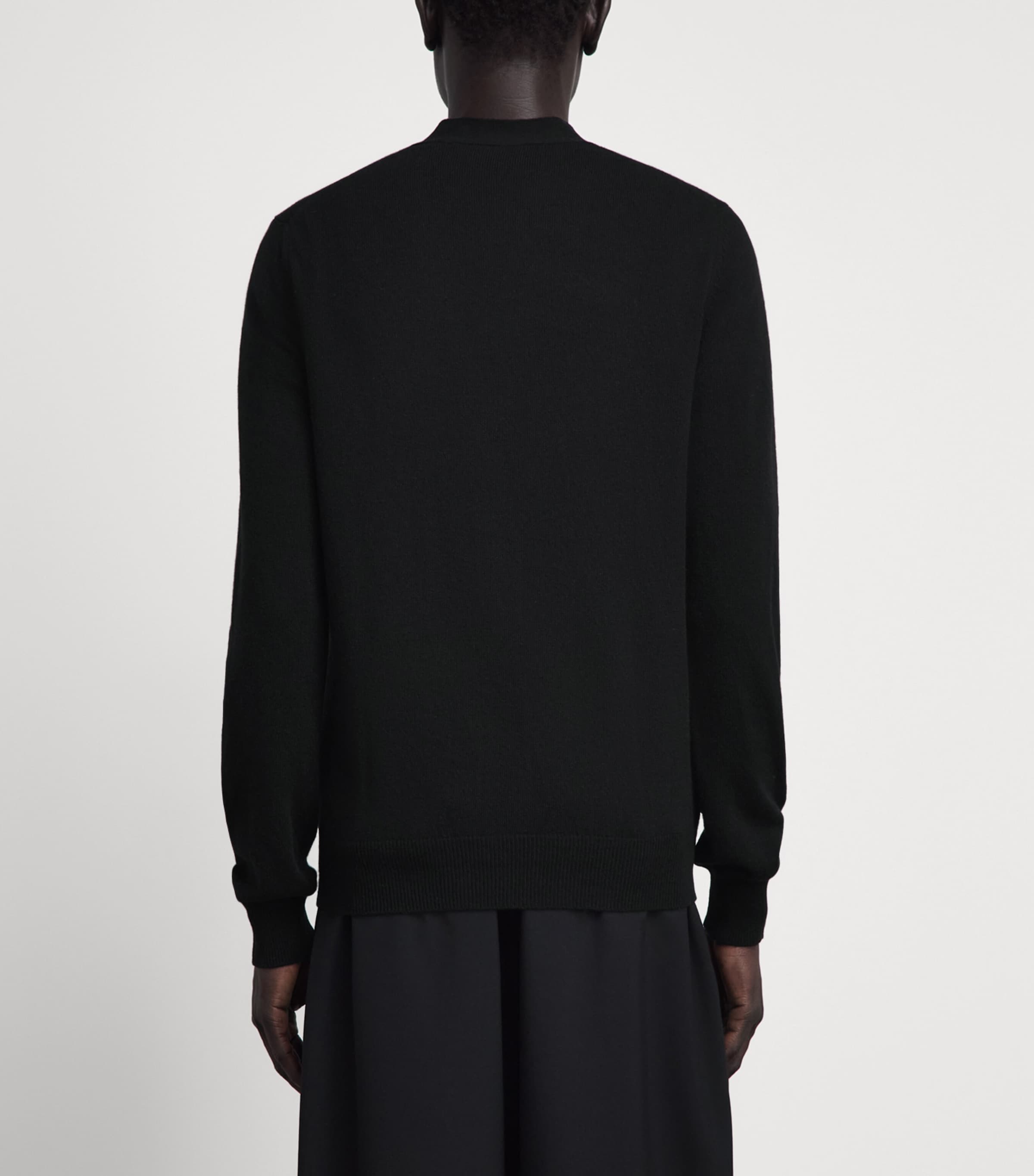 Comme Des Garçons Play Mens Wool Rhinestone Heart Cardigan Black Image 5