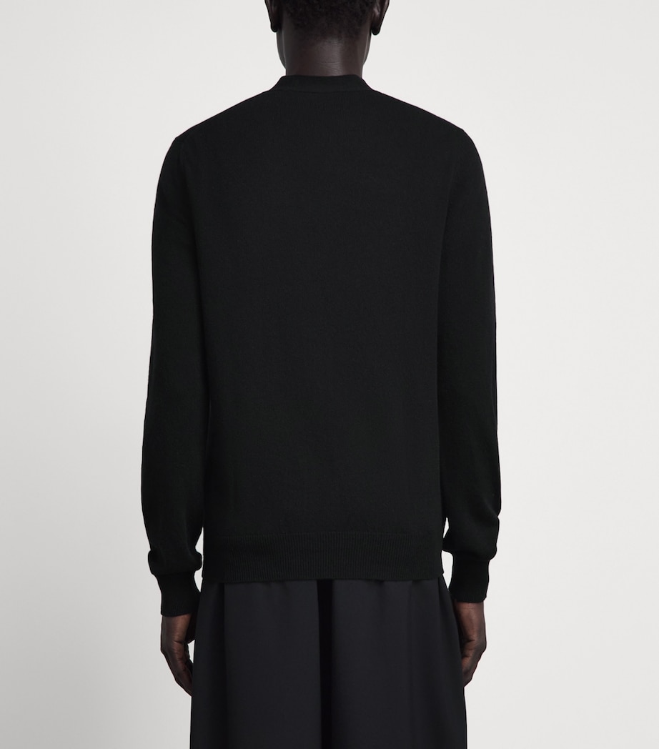 Comme Des Garçons Play Mens Wool Rhinestone Heart Cardigan Black Image 5
