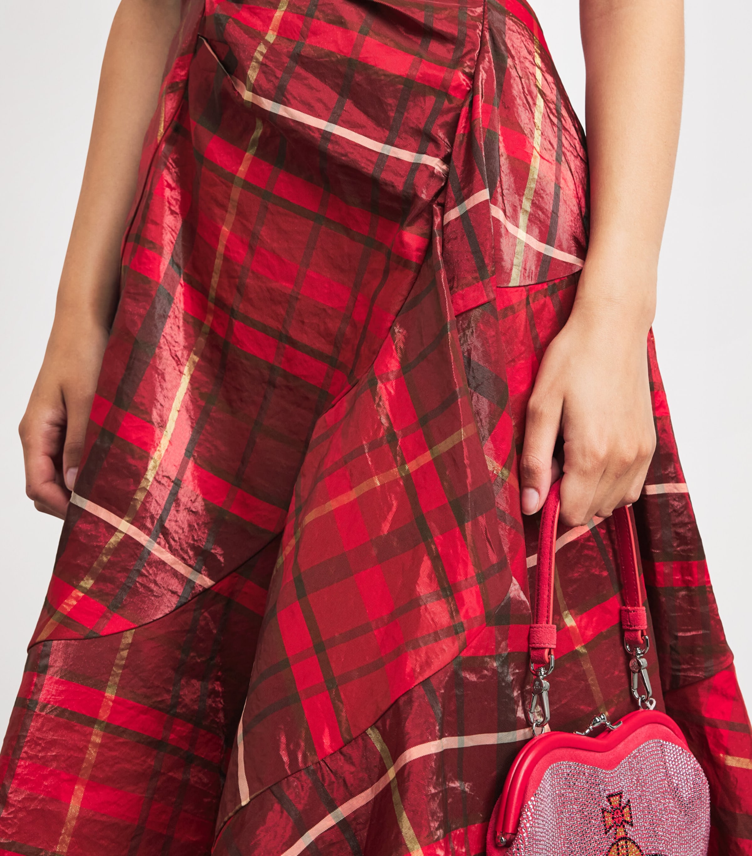 Vivienne Westwood Womens Spiral Midi Dress Shiny Bordeaux Image 5
