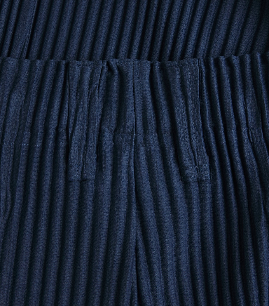 Homme Plissé Issey Miyake Mens Pleated Straight Trousers Manarola B Nvy Image 6