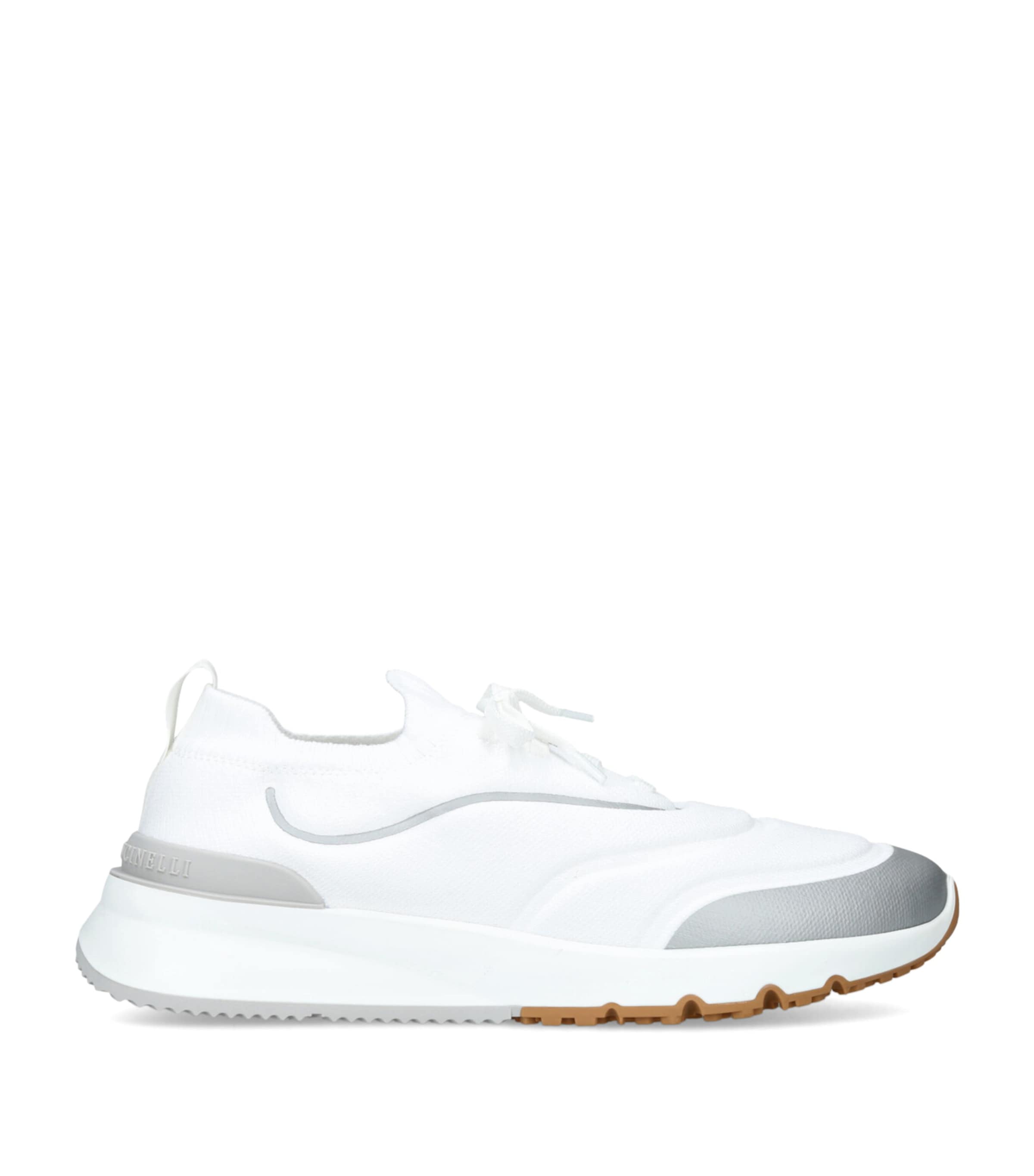Brunello Cucinelli Stylish Sneakers With Contrast Panel And Pull Tab In Animal Print
