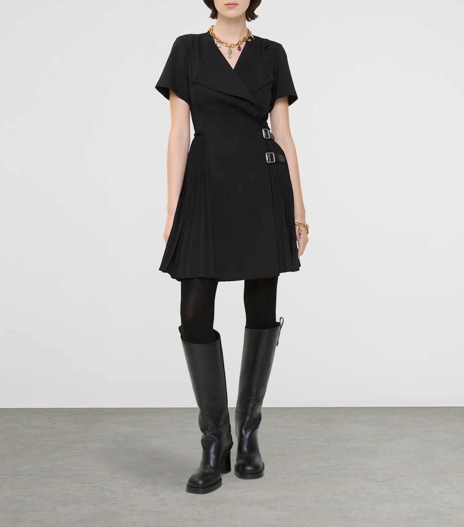Pleated Kilt Mini Dress BLACK Image 2