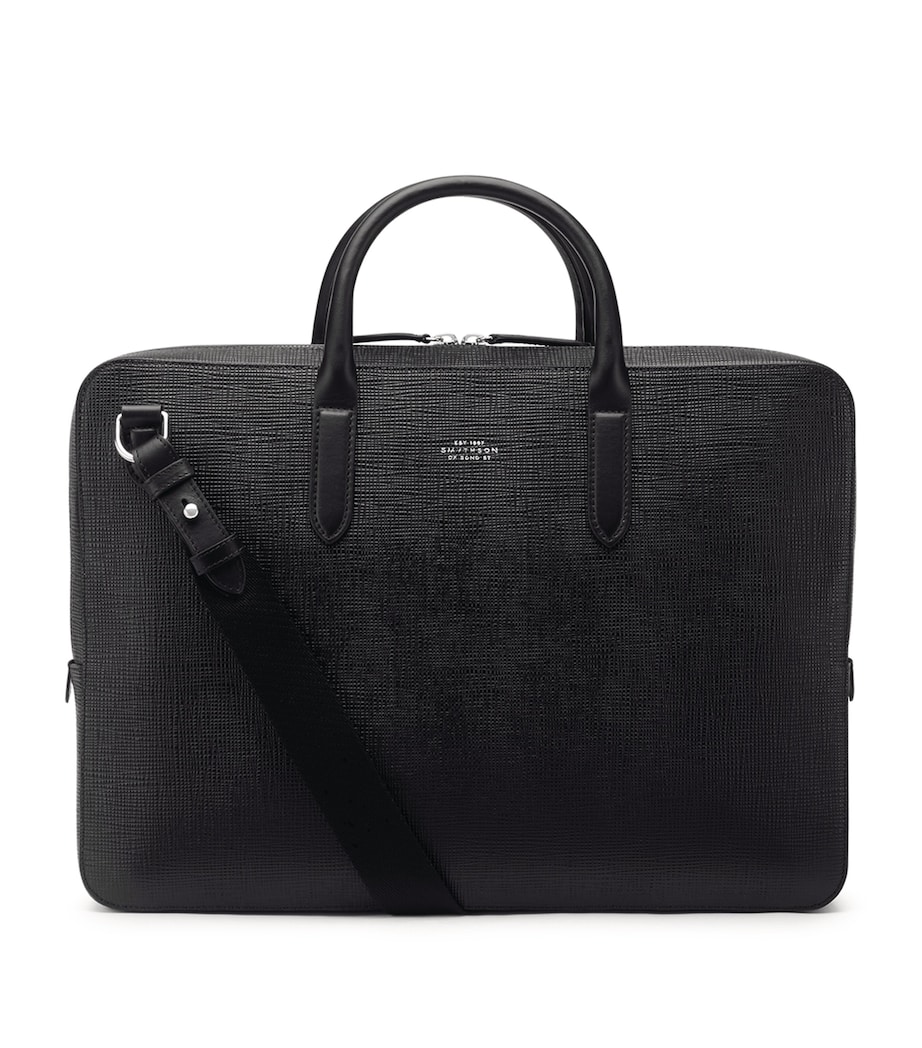 Leather Briefcase BLACK Image 2
