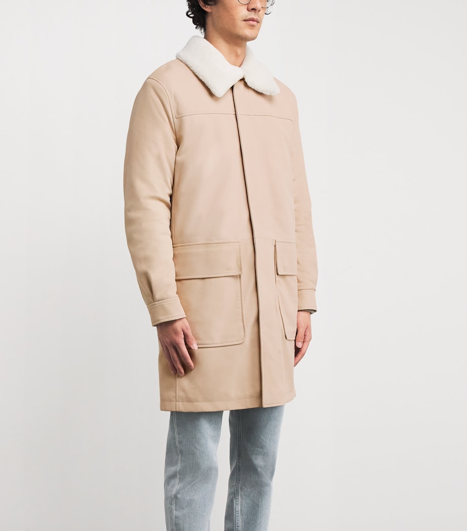 Nubuck Leather Shearling-Collar Parka SABBIA Image 3