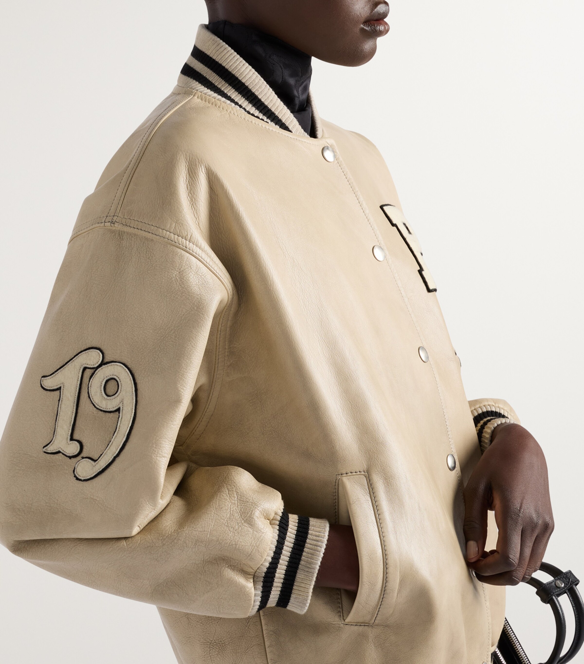 Leather Bomber Jacket F0304 Image 3