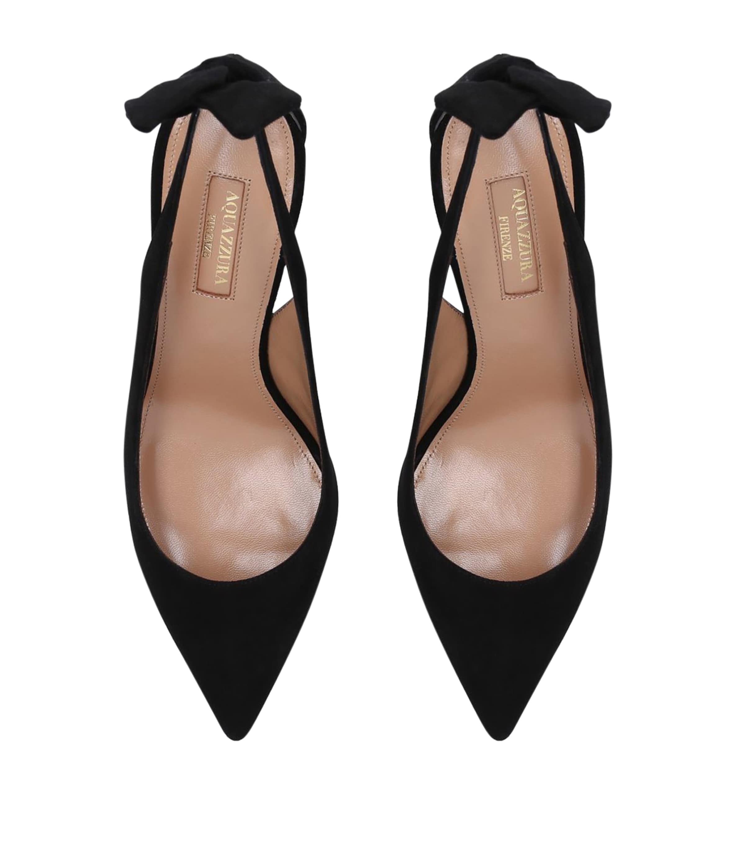 Suede Bow Tie Pumps 85 BLACK Image 6