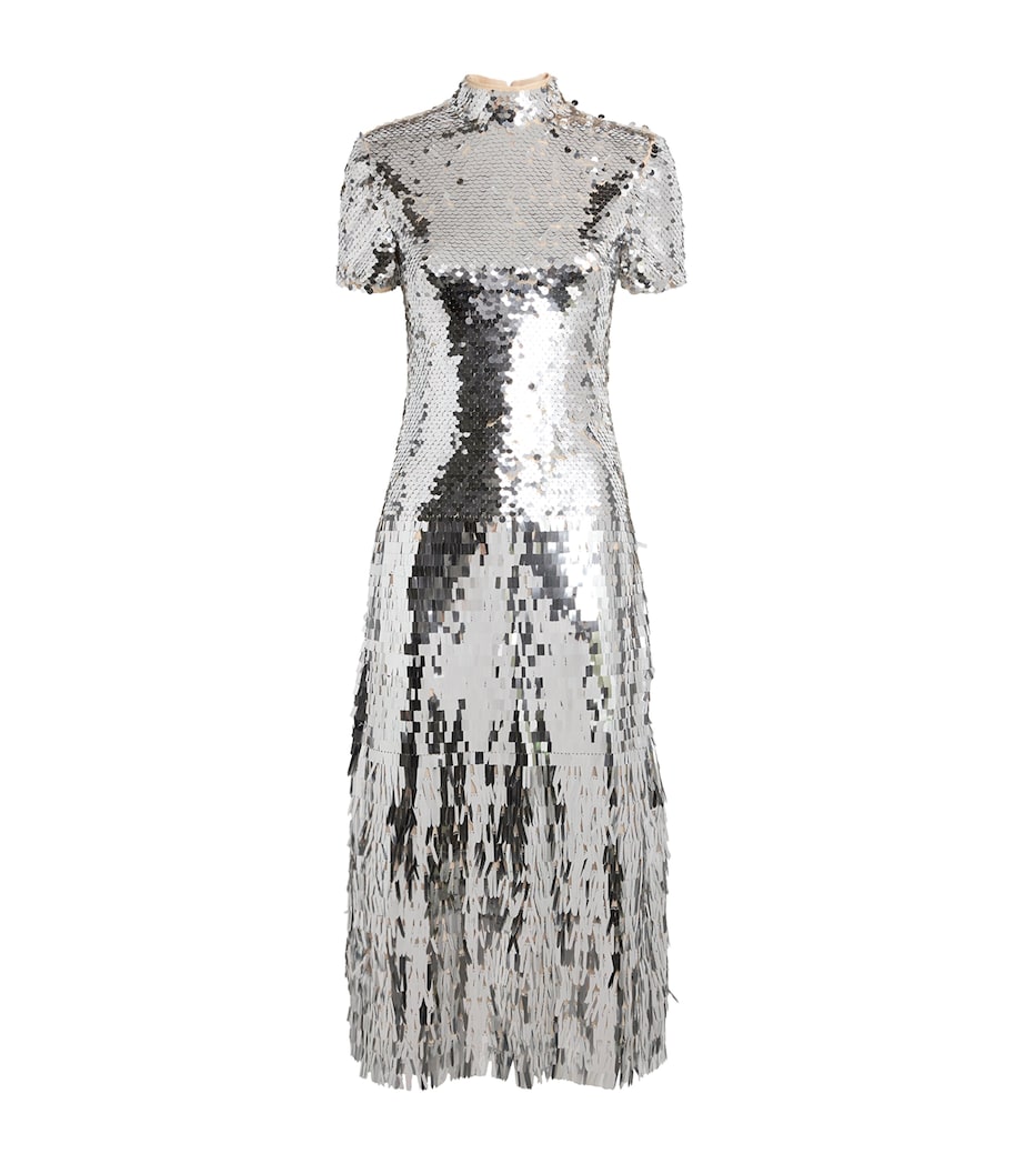 Sequin-Embellished Midi Dress SILVER Image 1