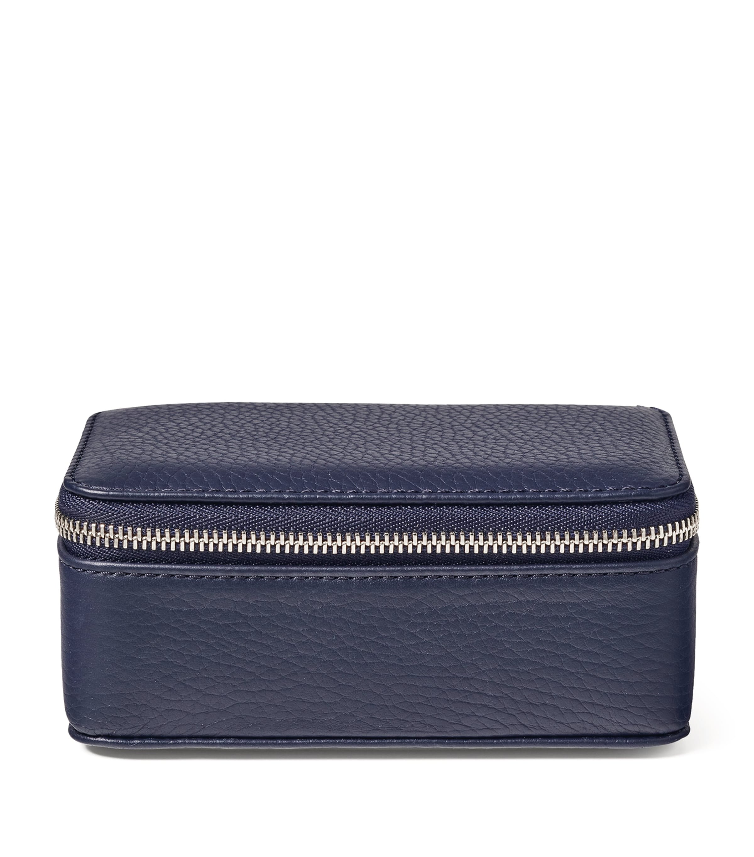Aspinal Of London Medium Leather Travel Jewellery Box In Blue