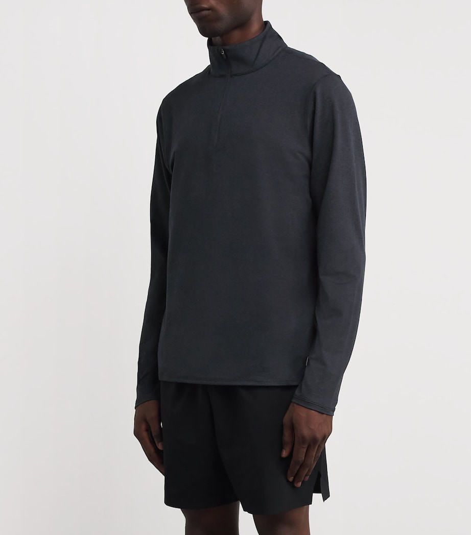 VUORI Mens Quarter-Zip Ponto Sweatshirt Hin/ink Heather Image 3