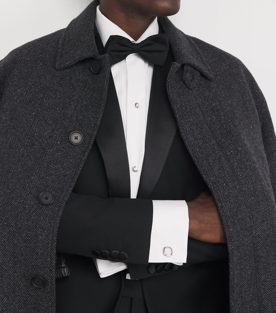 Sterling Silver and White Sapphire Signature Cufflinks and Studs Set SILVER Image 2