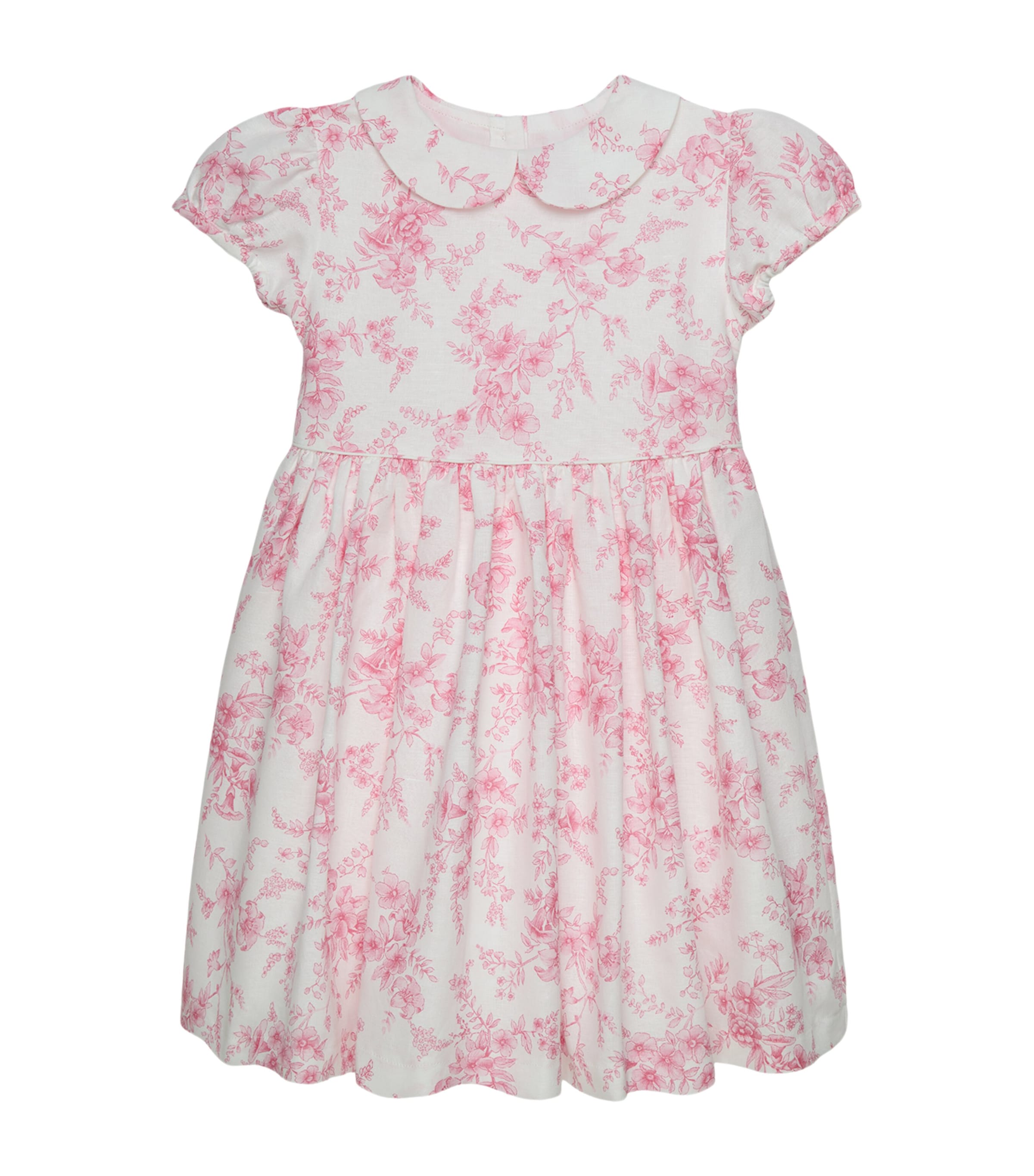Trotters Linen-Blend Floral Kate Dress (6-11 Years) Pink Floral Image 1