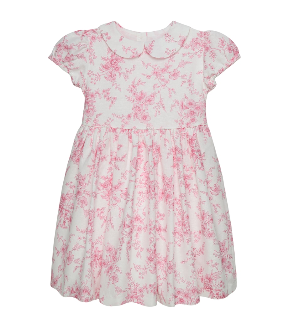 Trotters Linen-Blend Floral Kate Dress (6-11 Years) Pink Floral Image 1