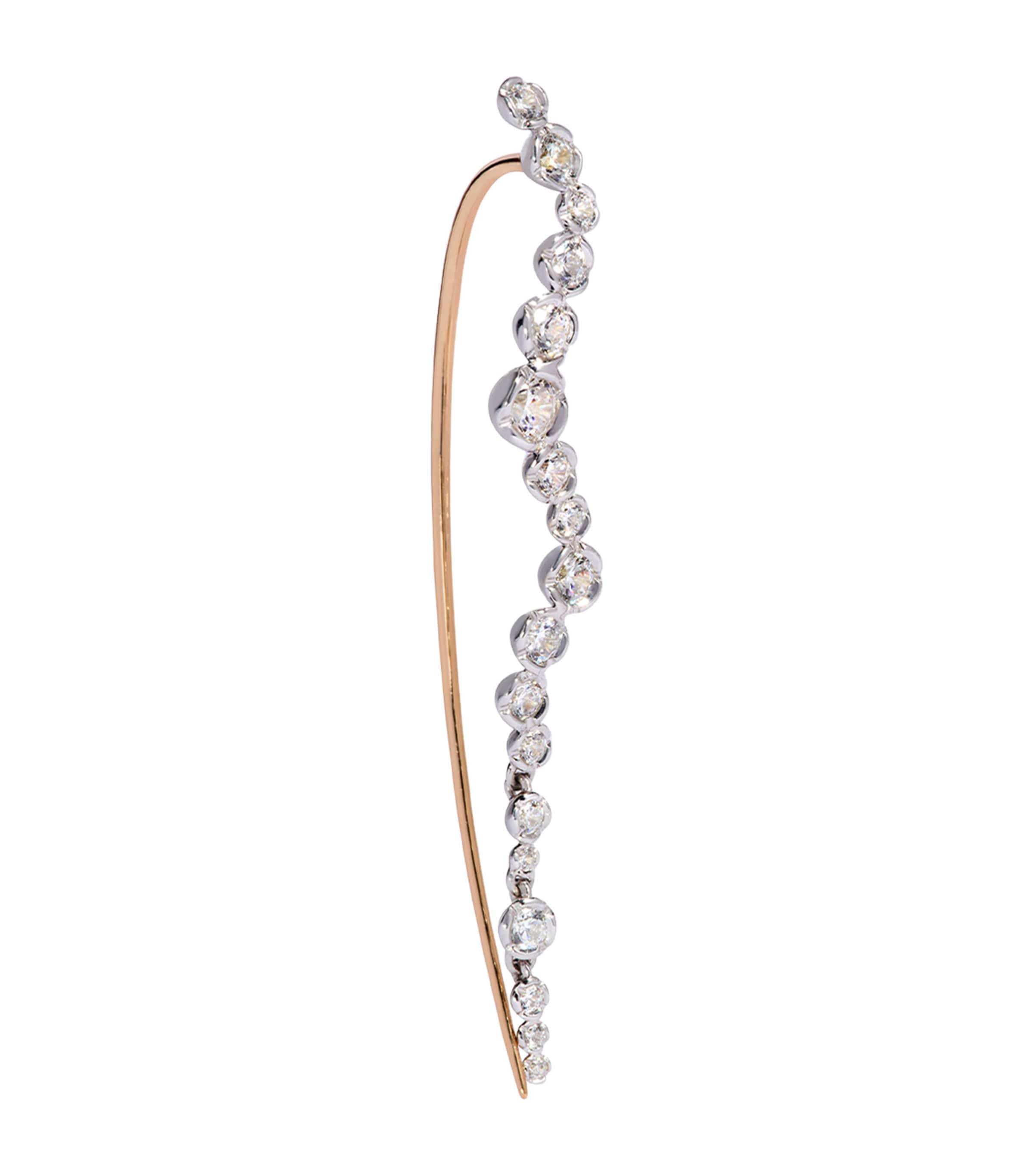 Annoushka White, Yellow Gold And Diamond Whoopsie Daisy French Hook Single Earring