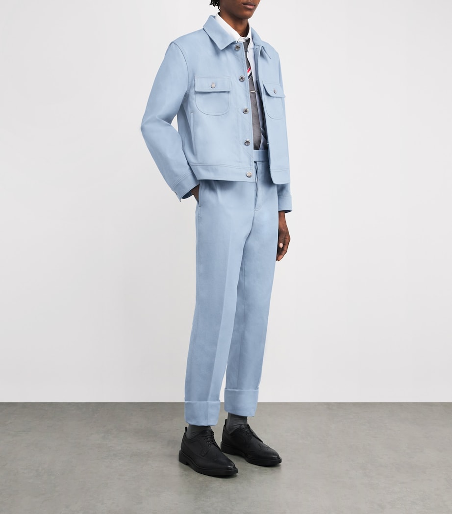 Cotton Backstrap Trousers LIGHT BLUE Image 2