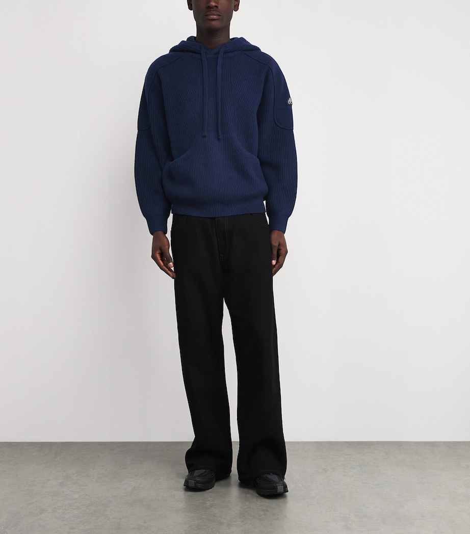 Wool Ribbed Colson Hoodie NAVY - 833 Image 2