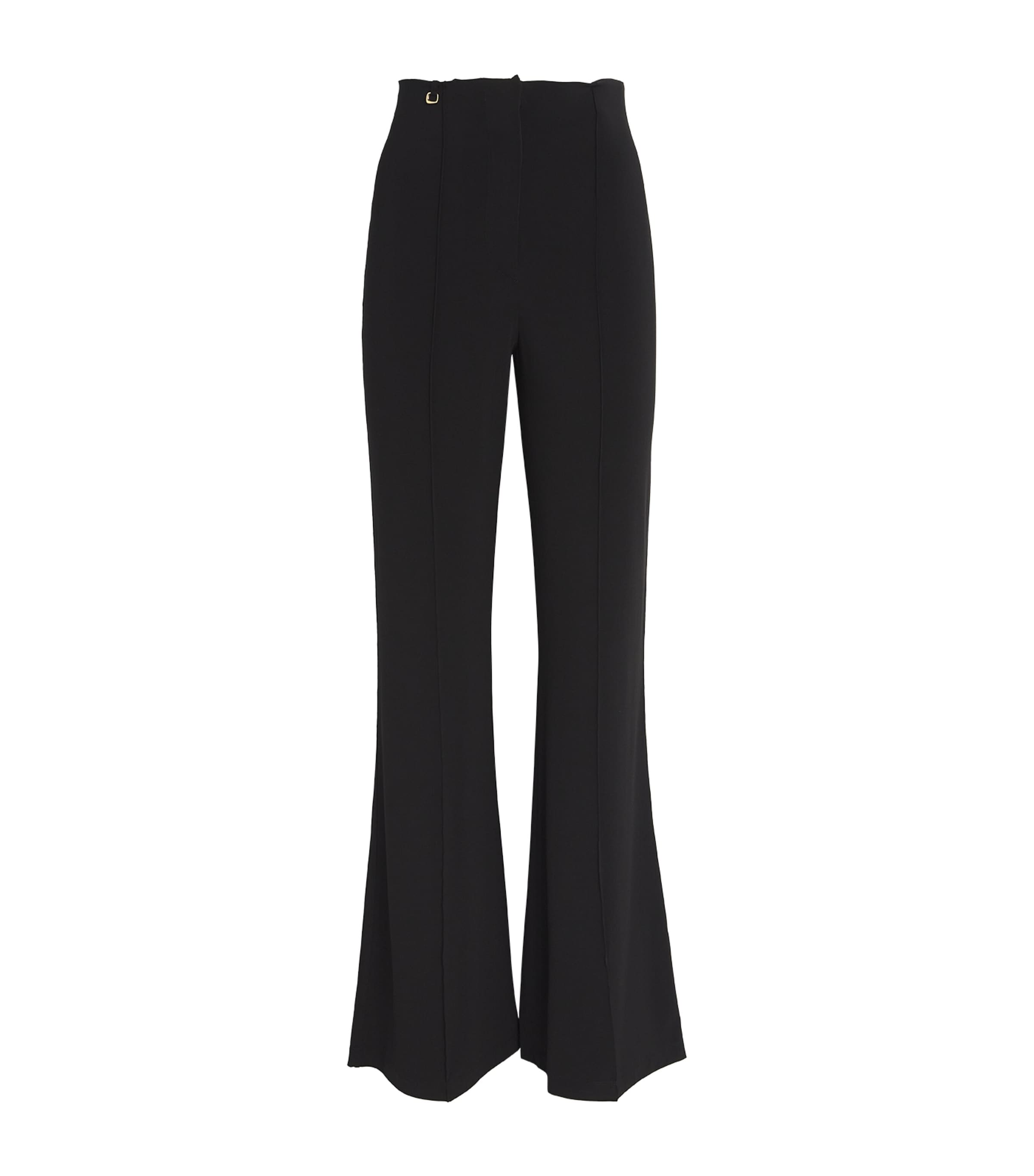 Shop Jacquemus Drapeado Flared Trousers In Black