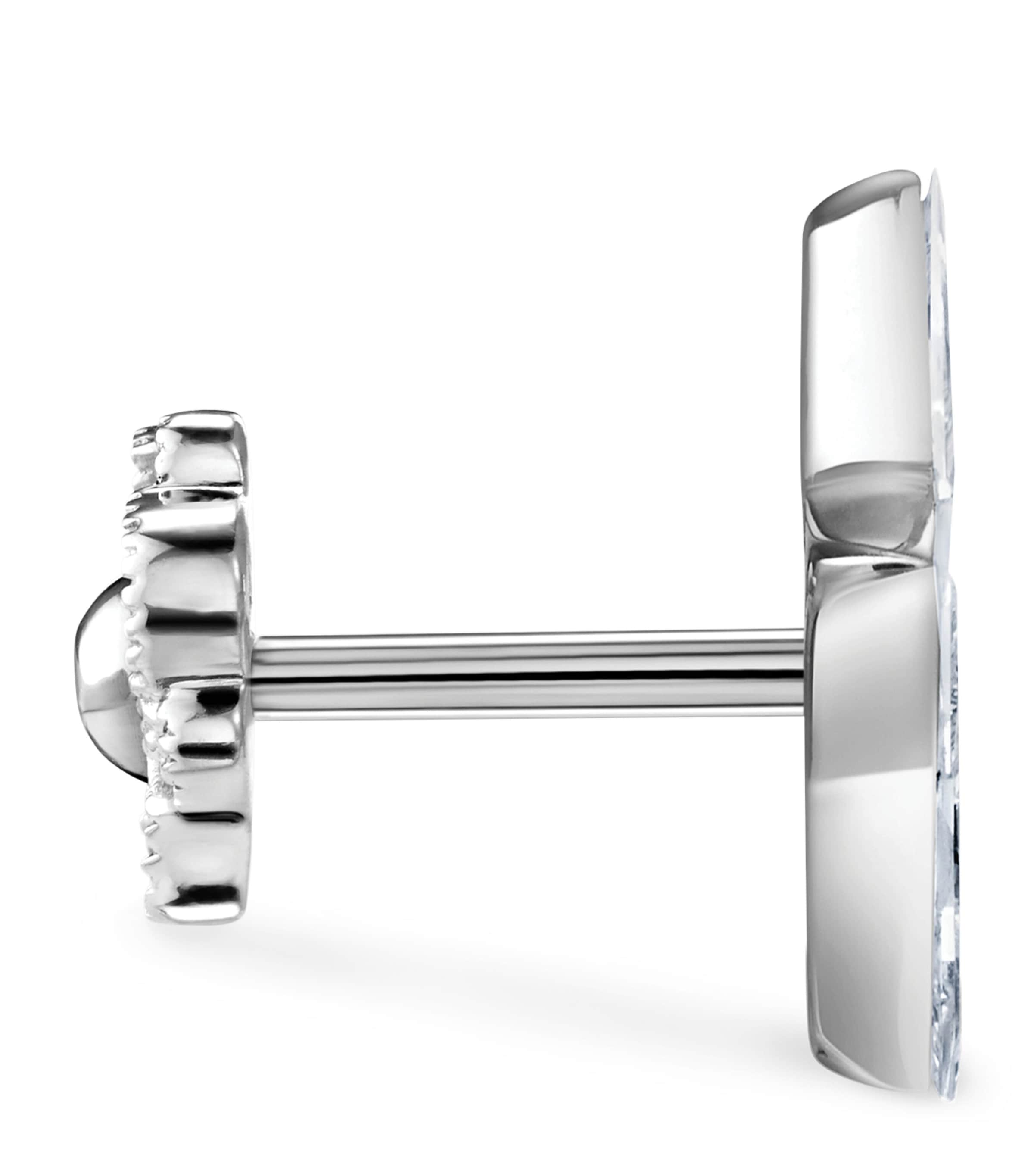 Diamond Star Stud Earring (11mm) WHITE GOLD Image 3