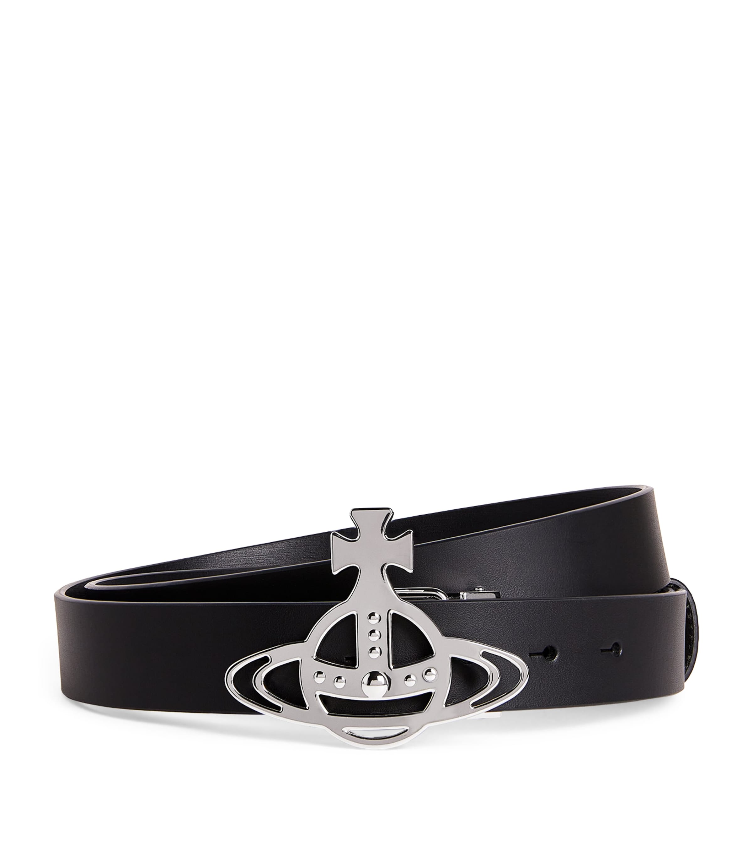 Vivienne Westwood Leather Line Orb Buckle Belt | Harrods US