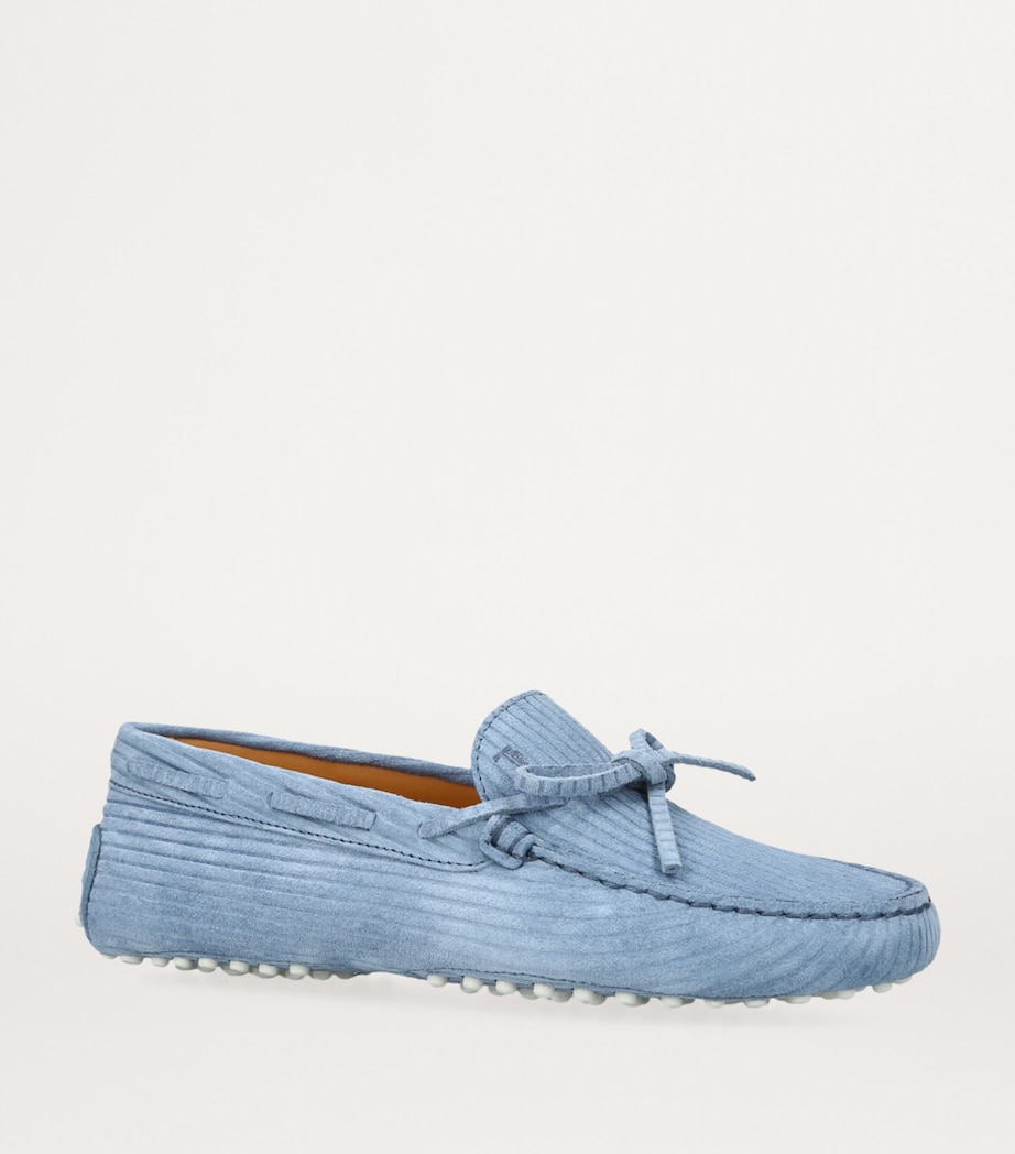 Suede Ribbed Gommini Loafers PALE BLUE Image 3