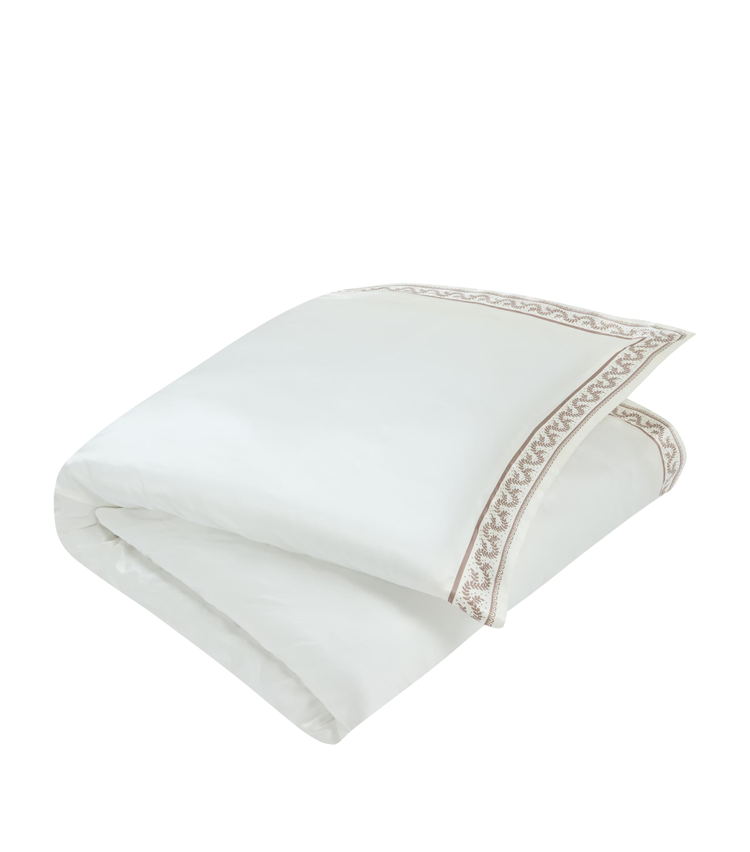 Gingerlily Silk Fern Vine Super King Duvet Cover (260cm x 220cm) Mocha/ivory Image 1