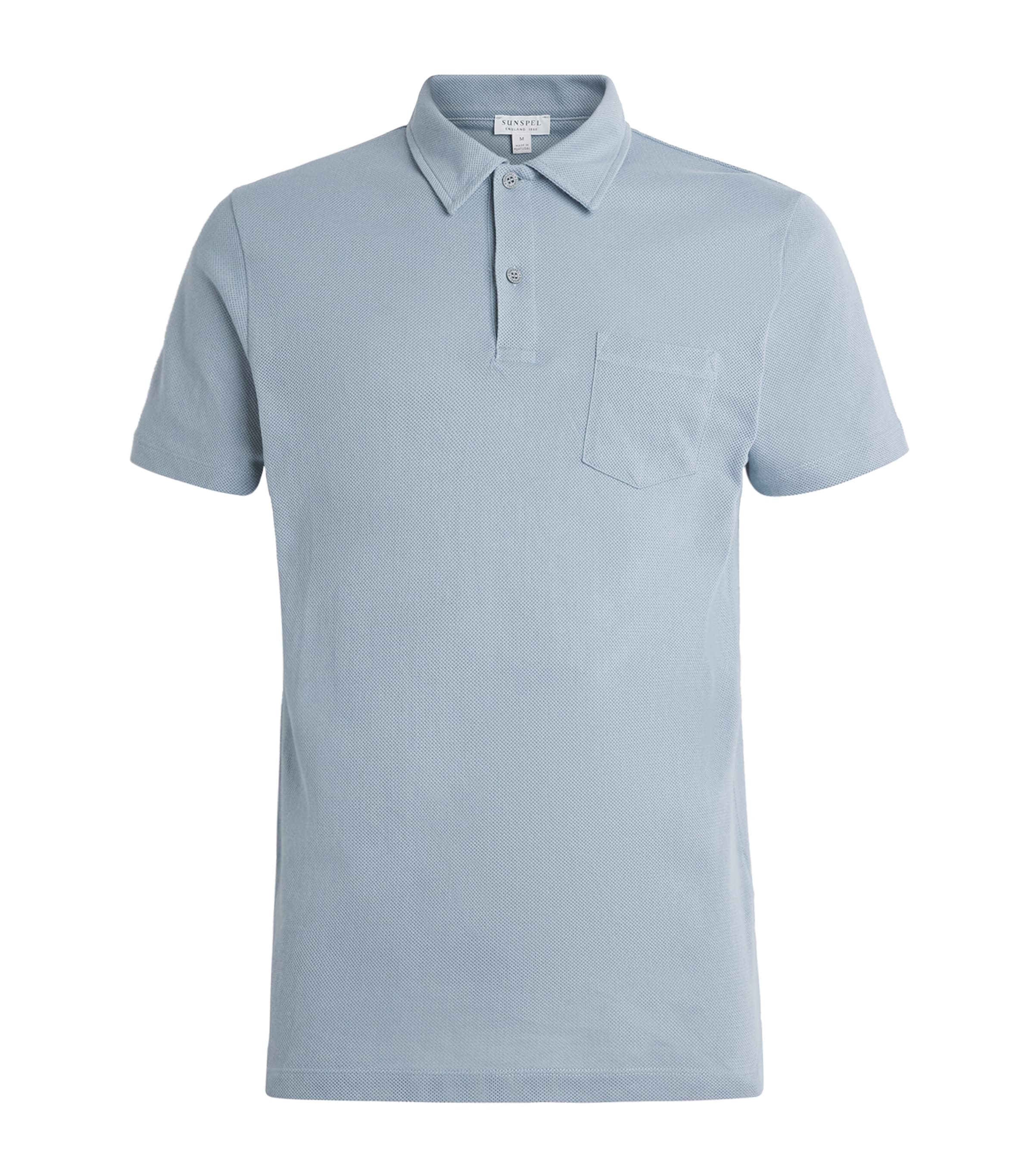Supima Cotton Riviera Polo Shirt BUWT STONE BLUE Image 1