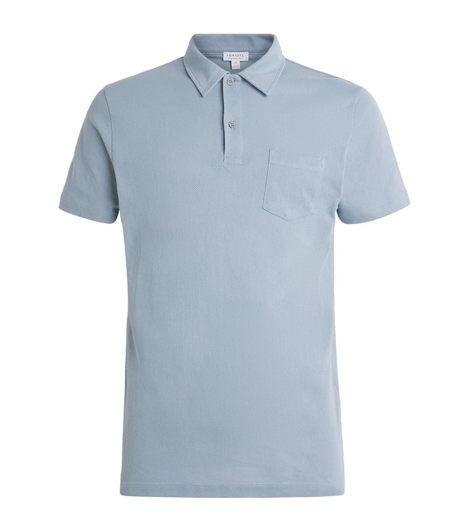Supima Cotton Riviera Polo Shirt BUWT STONE BLUE Image 1