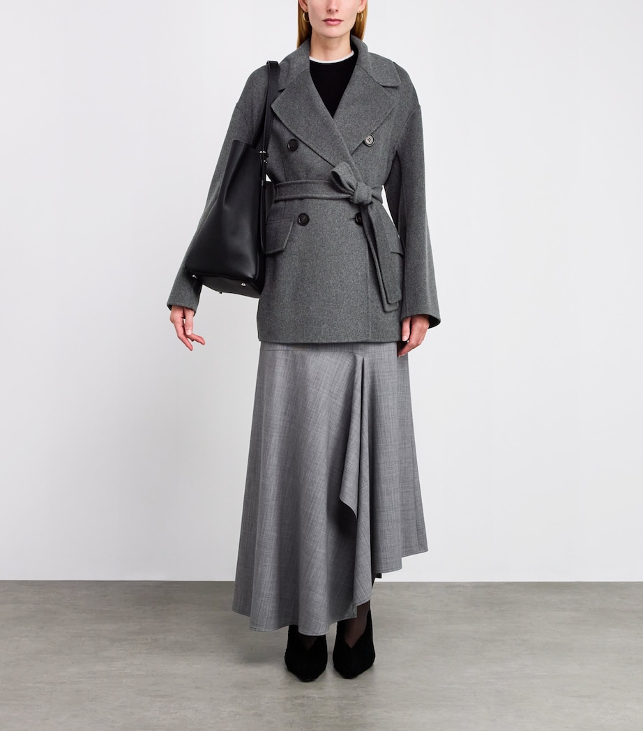 Camel Hair Belted Coat DARK GREY Image 2
