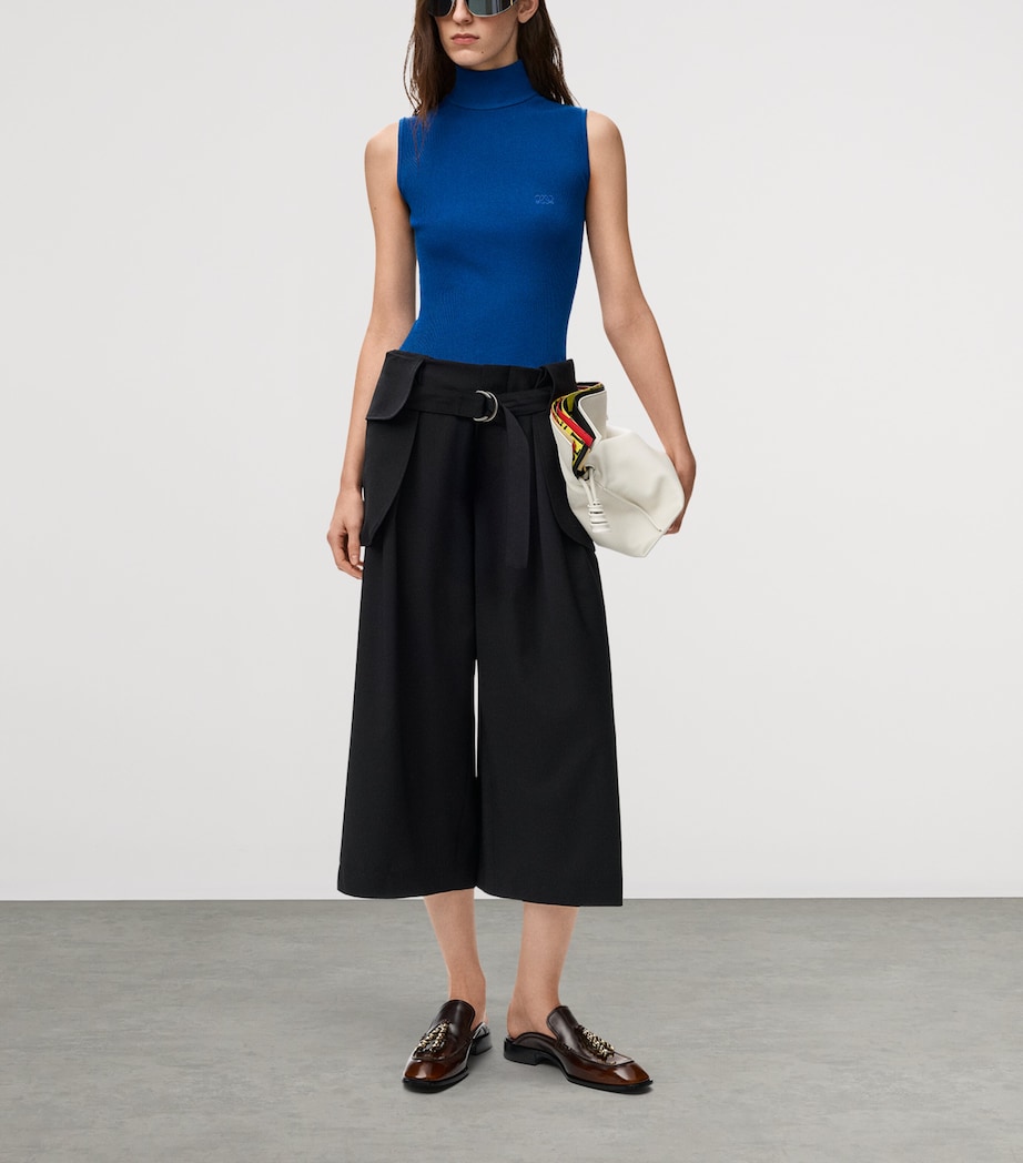 LOEWE Womens Sleeveless Rollneck Top Blue Image 2