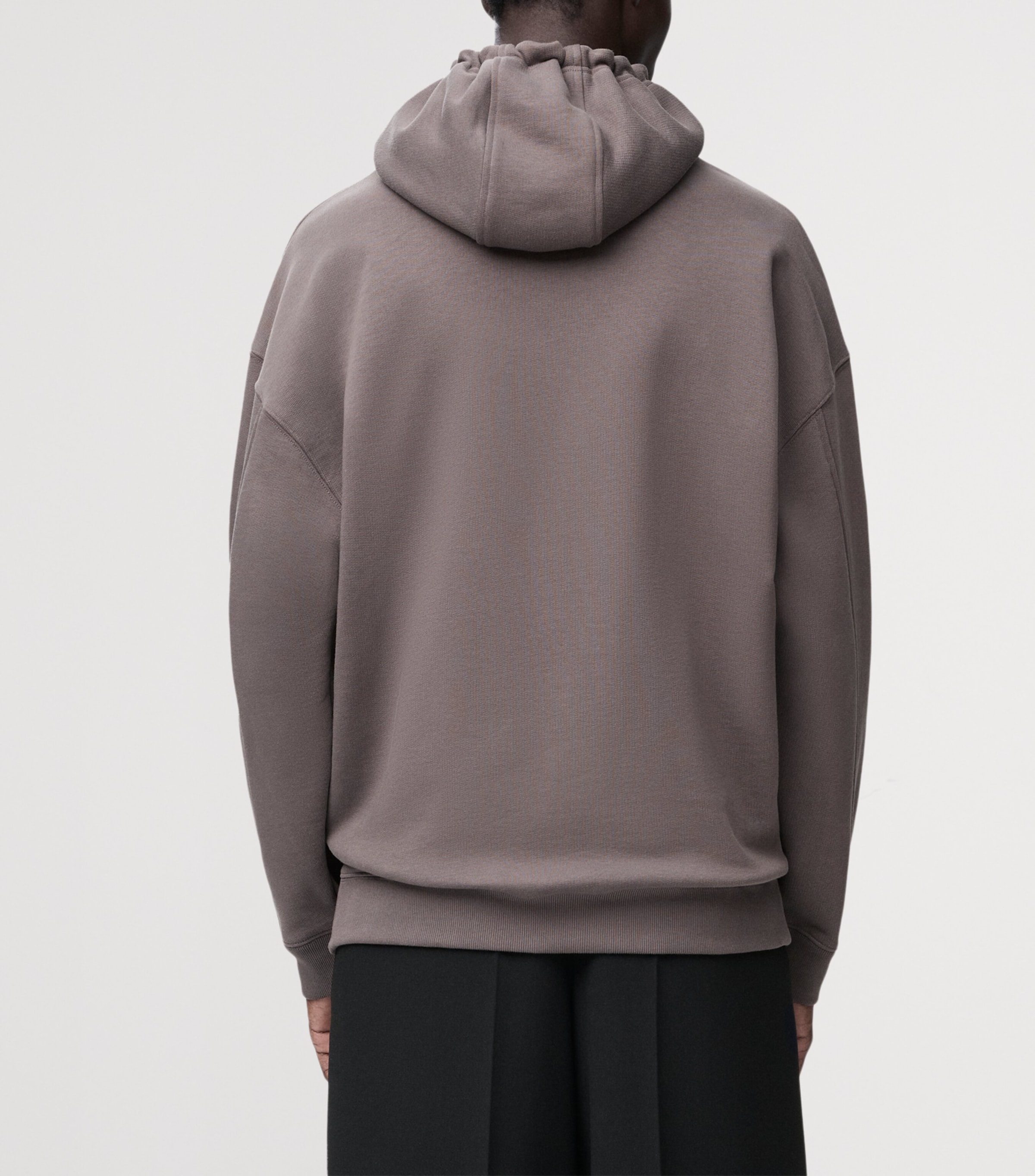 Cotton-Blend Anagram Hoodie DARK GREY Image 4