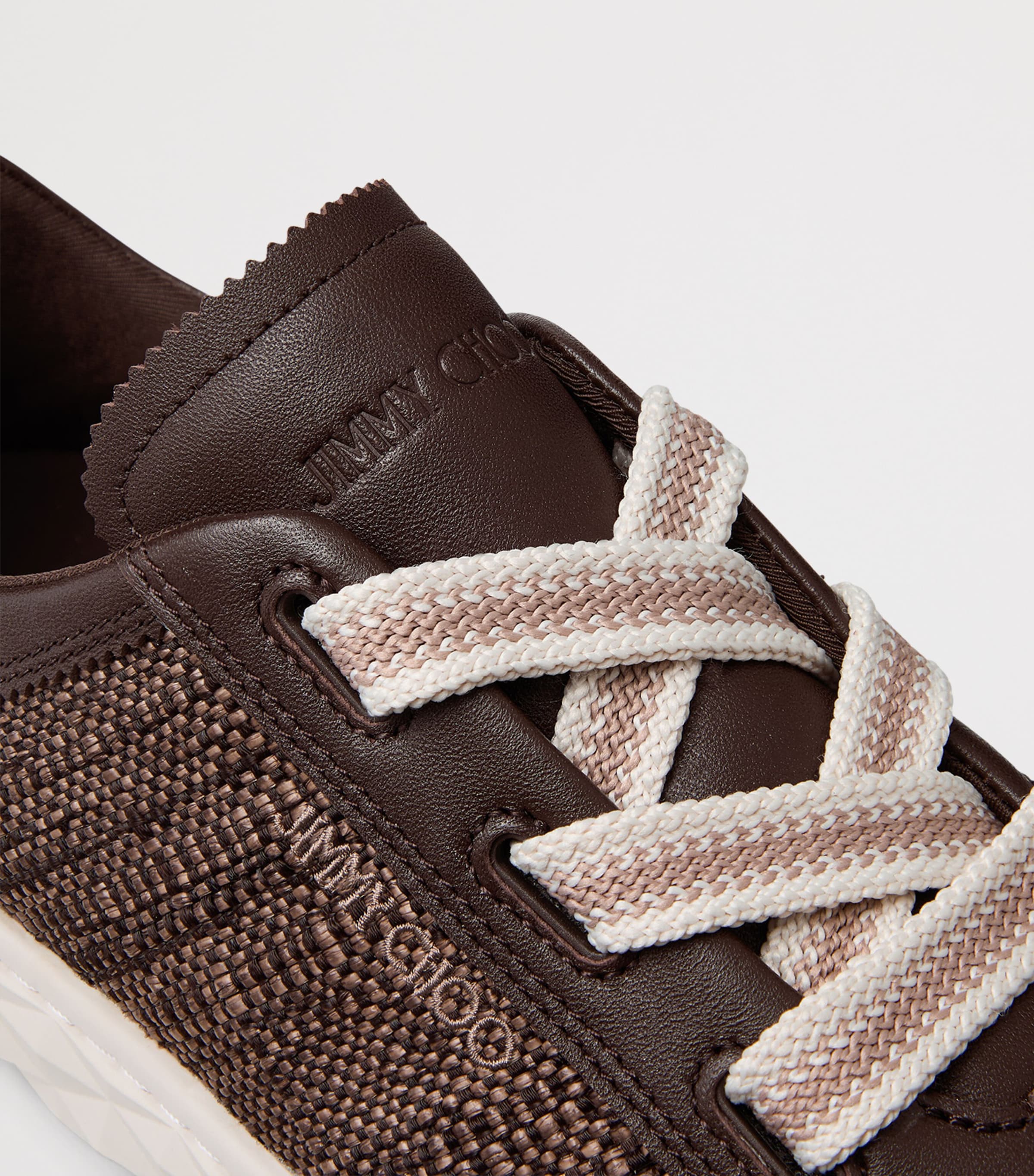 Jimmy Choo Diamond Light Flex Leather Woven Sneakers V Chocolate/latte Image 6