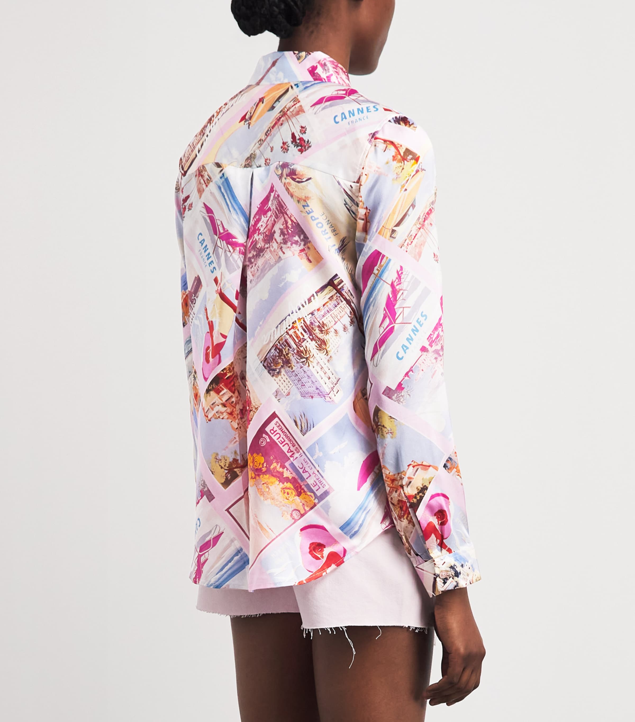 L'Agence Womens Silk Printed Tyler Blouse Pink Mlt Pstcrd Prnt Image 5