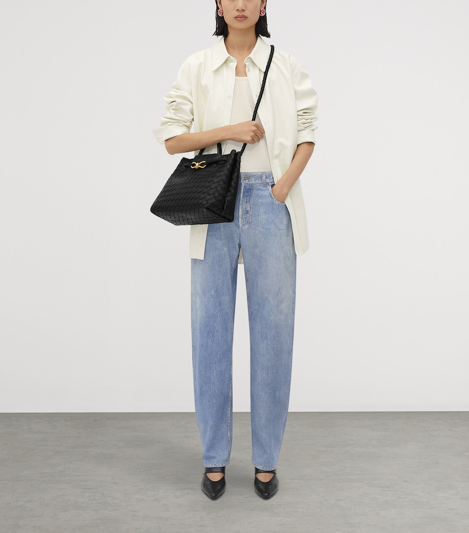 Leather Andiamo Top-Handle Bag BLACK-M BRASS-BLACK Image 3