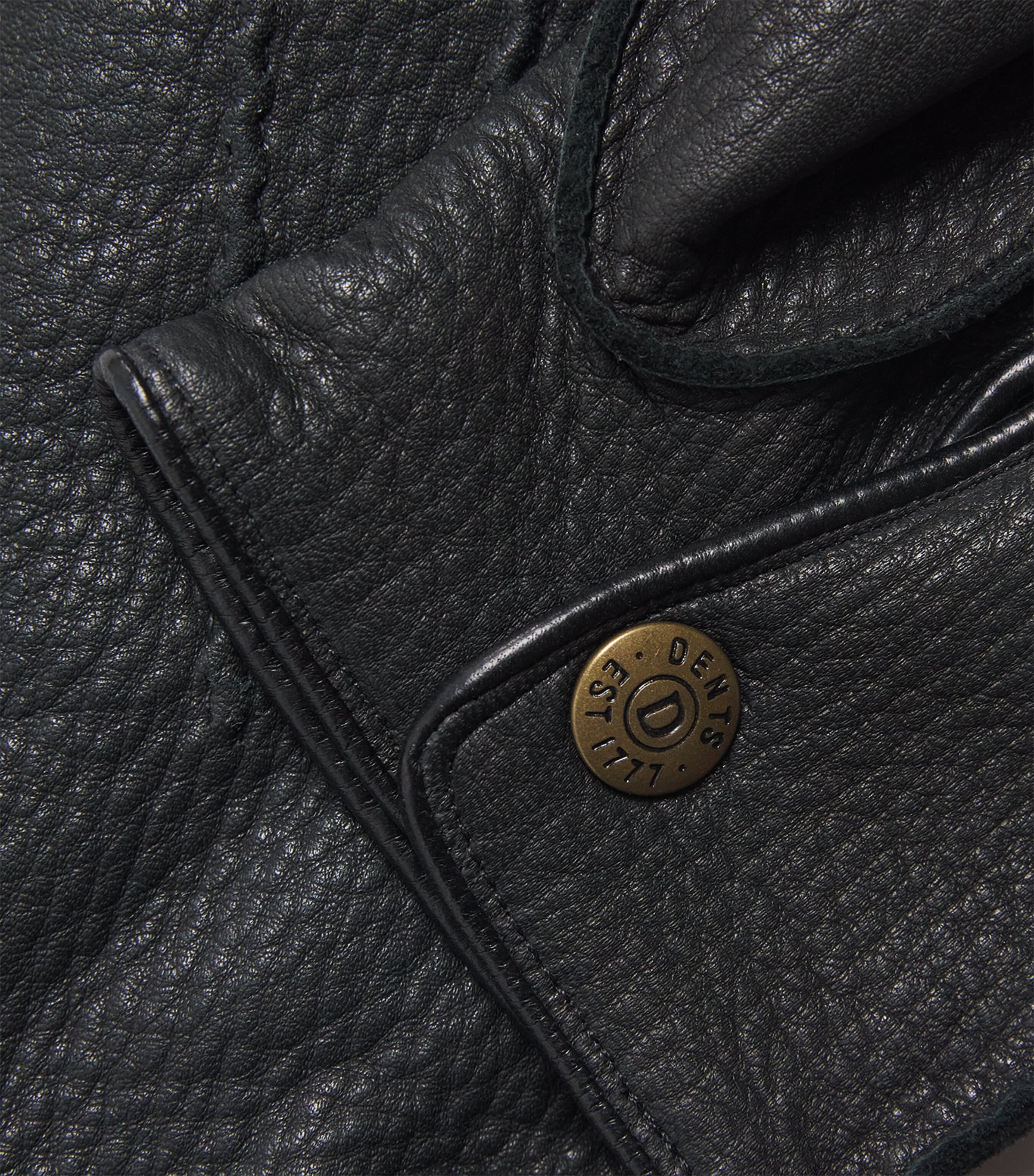 Grained Deerskin Gloves BLACK Image 5