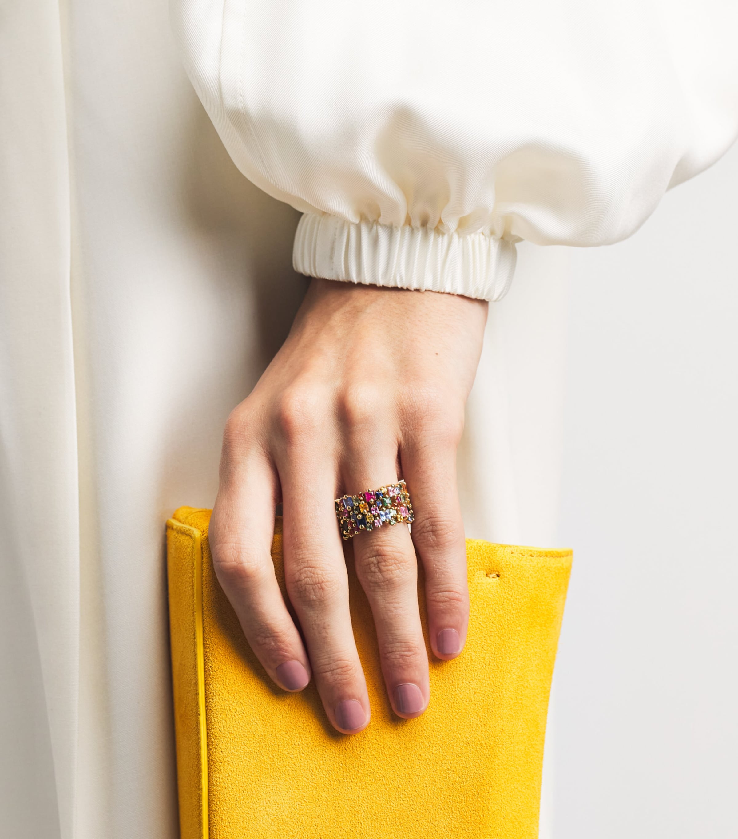 Suzanne Kalan Yellow Gold and Rainbow Sapphire Princess Ring Rg/rainbow Image 2