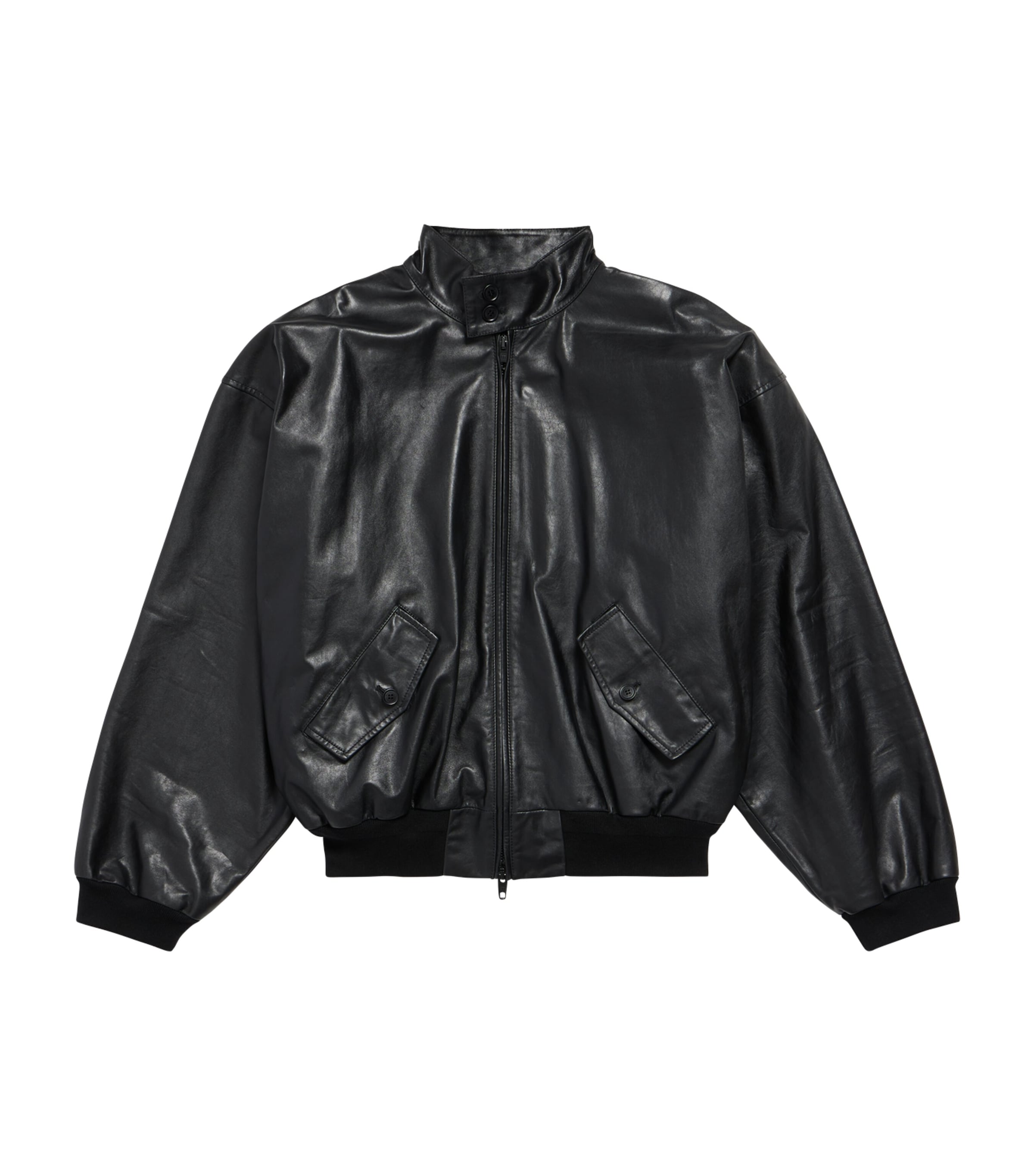 dolce & gabbana leather harrington Leather jacket with branded tag