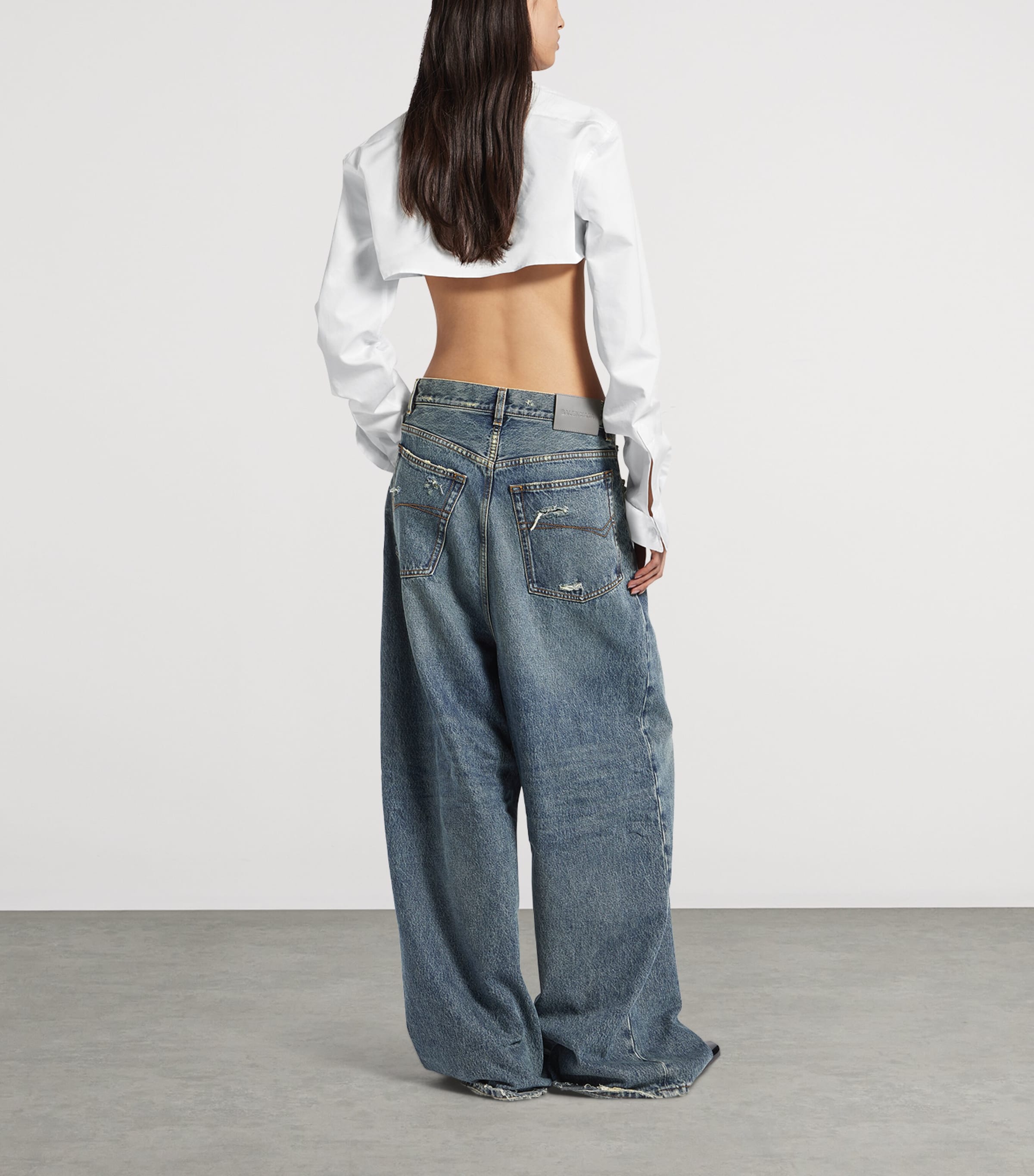 Balenciaga Womens Cotton-Silk Cropped Shirt Image 3