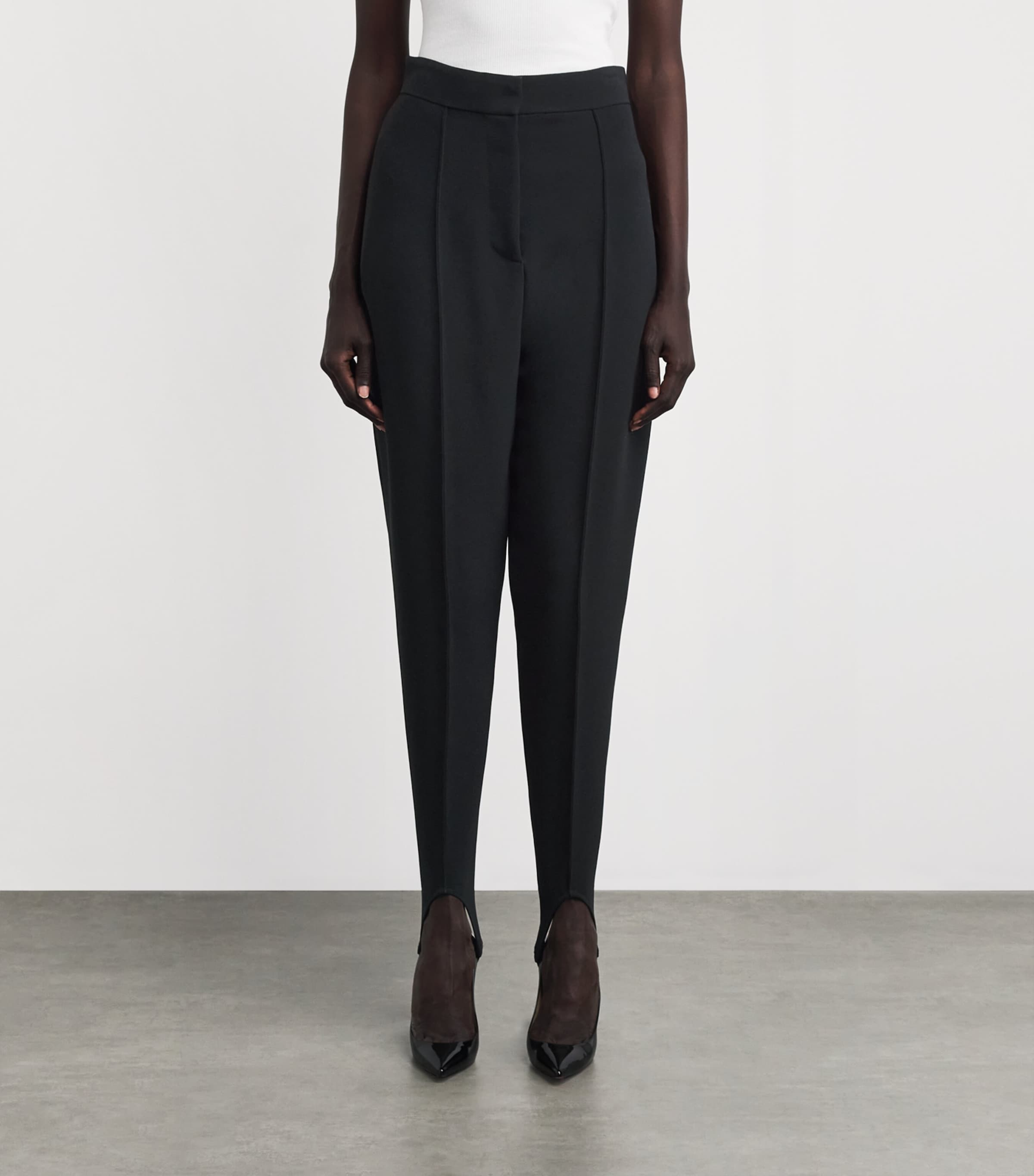 Stella McCartney Womens Crepe Tapered Leggings Black Image 4