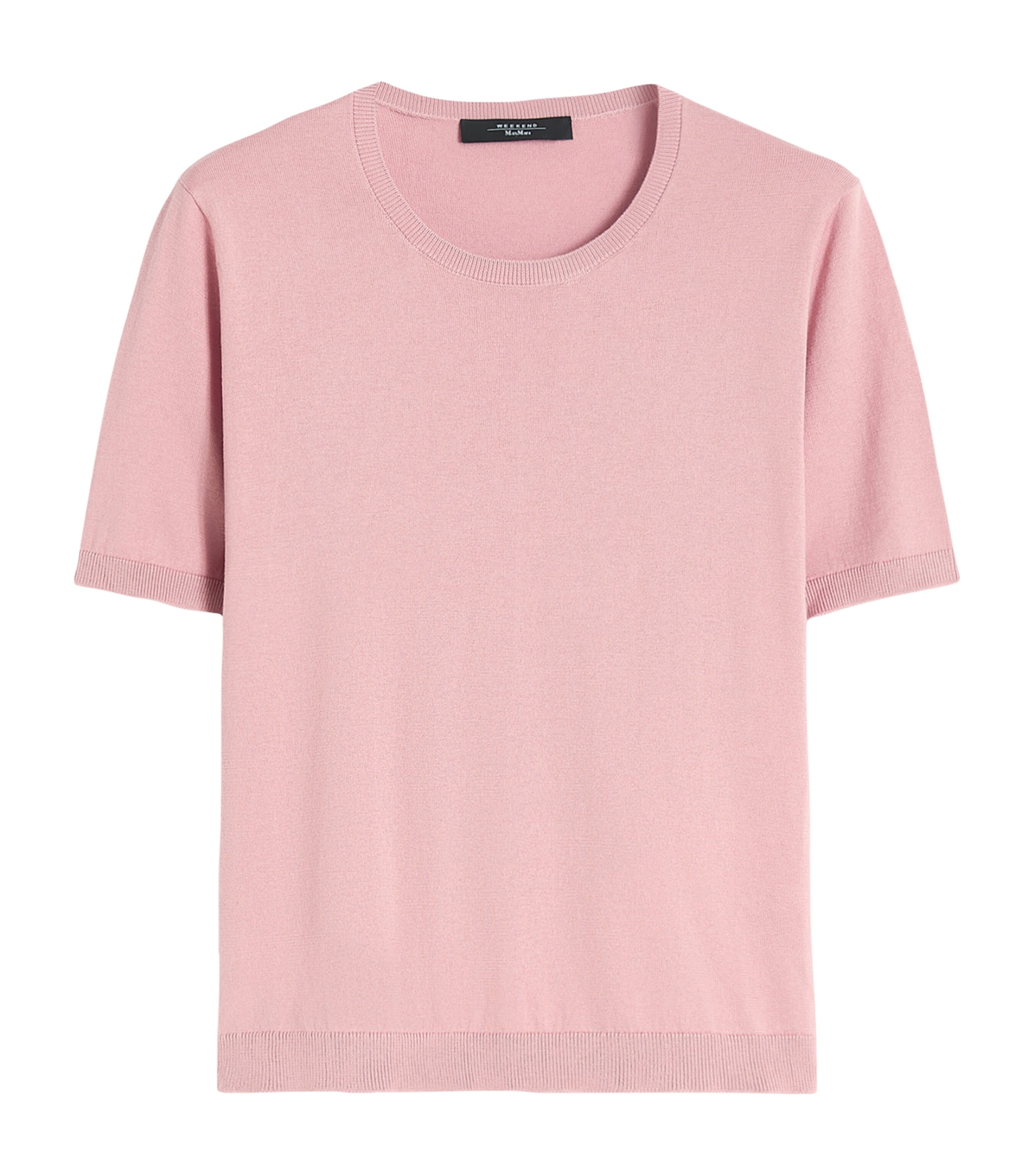 Weekend Max Mara Womens Silk-Cotton Knitted Top Pink Image 1