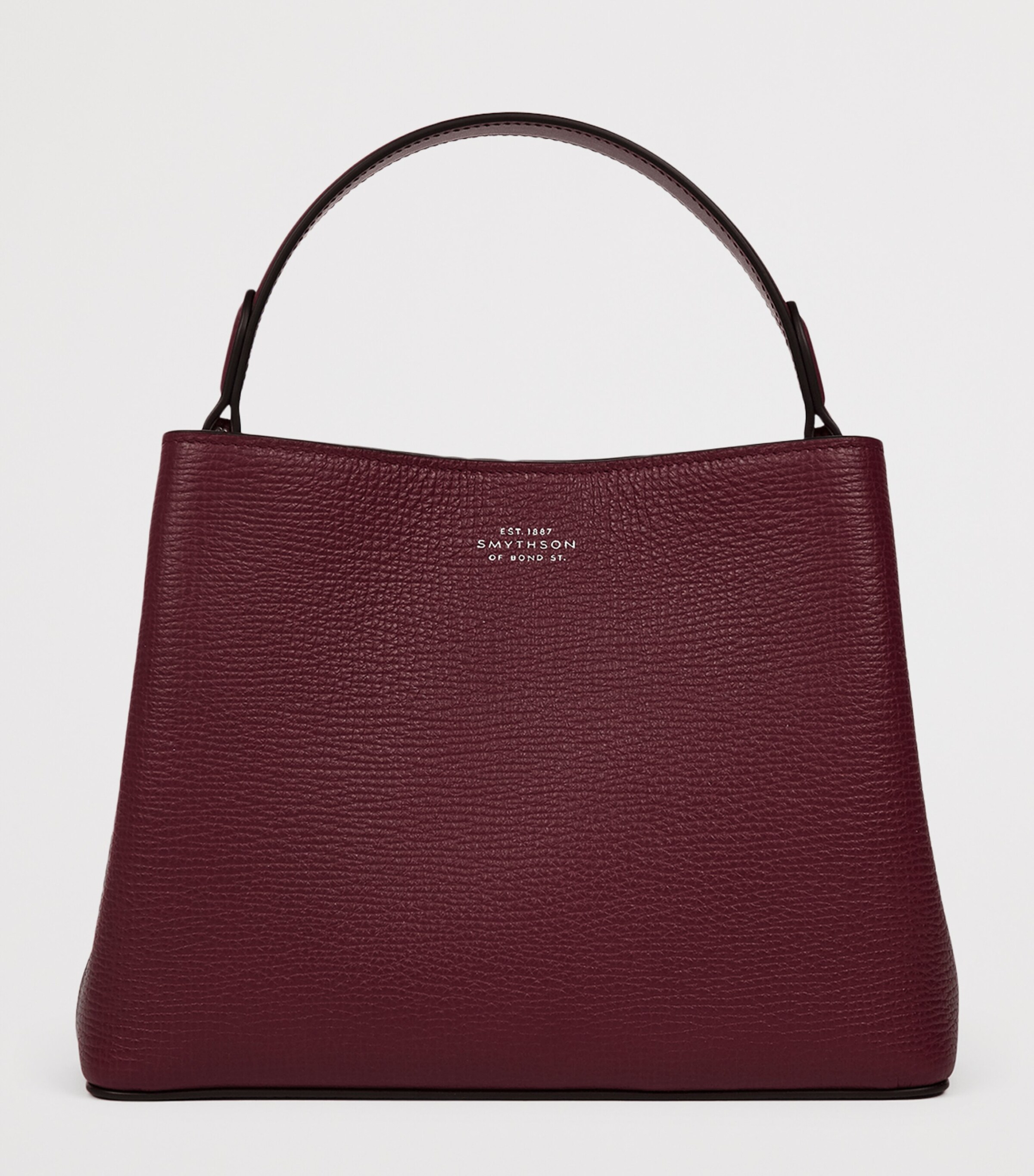 Smythson Leather Day Cross-Body Bag Dark Cherry Image 2